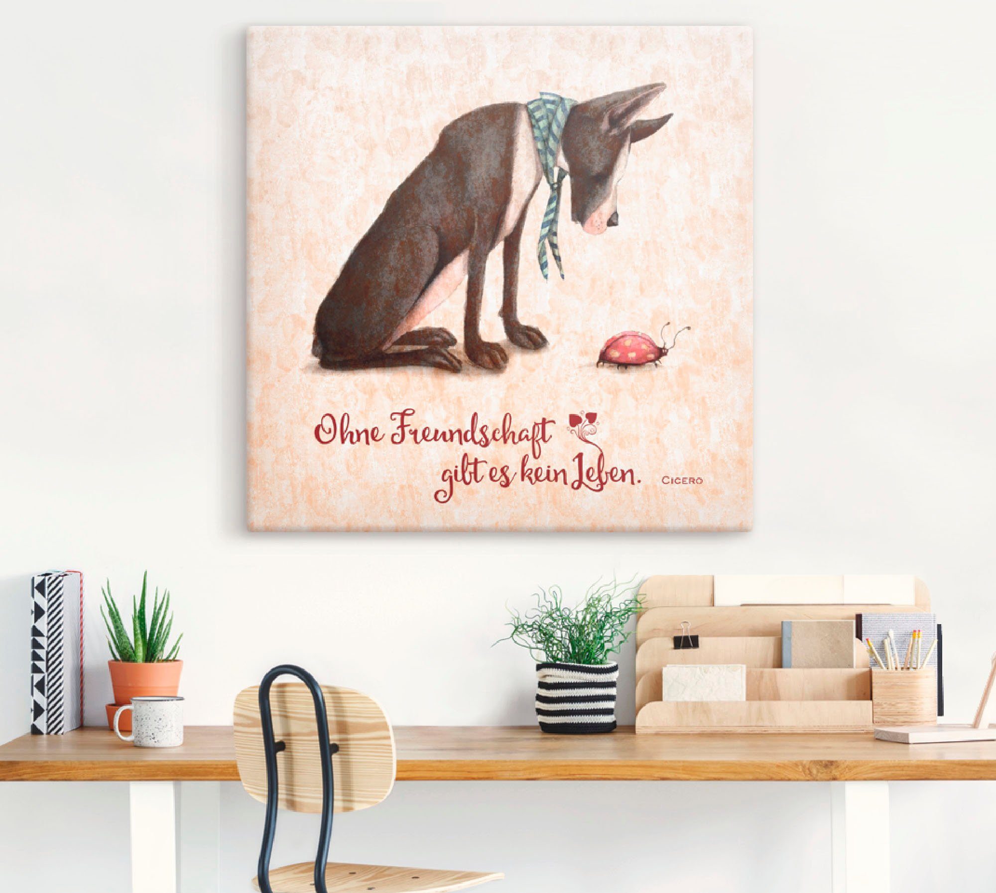 Artland Artprint Levenswijsheid vriendschap als artprint van aluminium, artprint voor buiten, artprint op linnen, poster in verschillende maten. maten