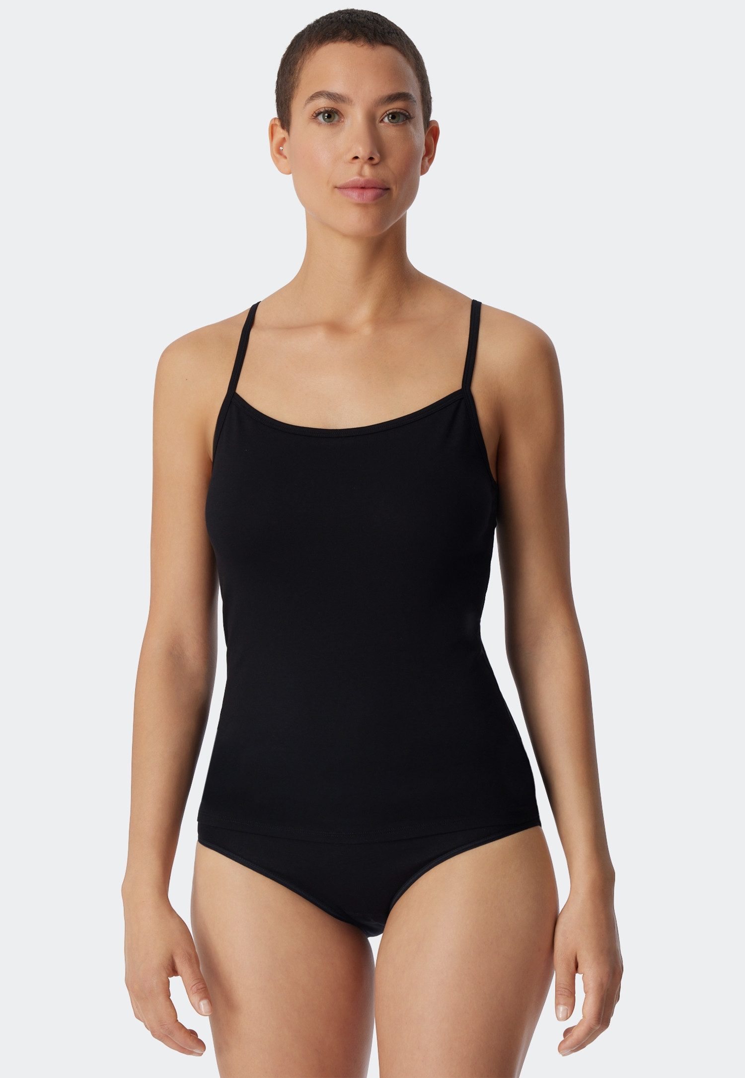 uncover by SCHIESSER Top met spaghettibandjes UNCOVER Cotton diepe ronde halslijn, smalle bandjes, elastisch, zacht
