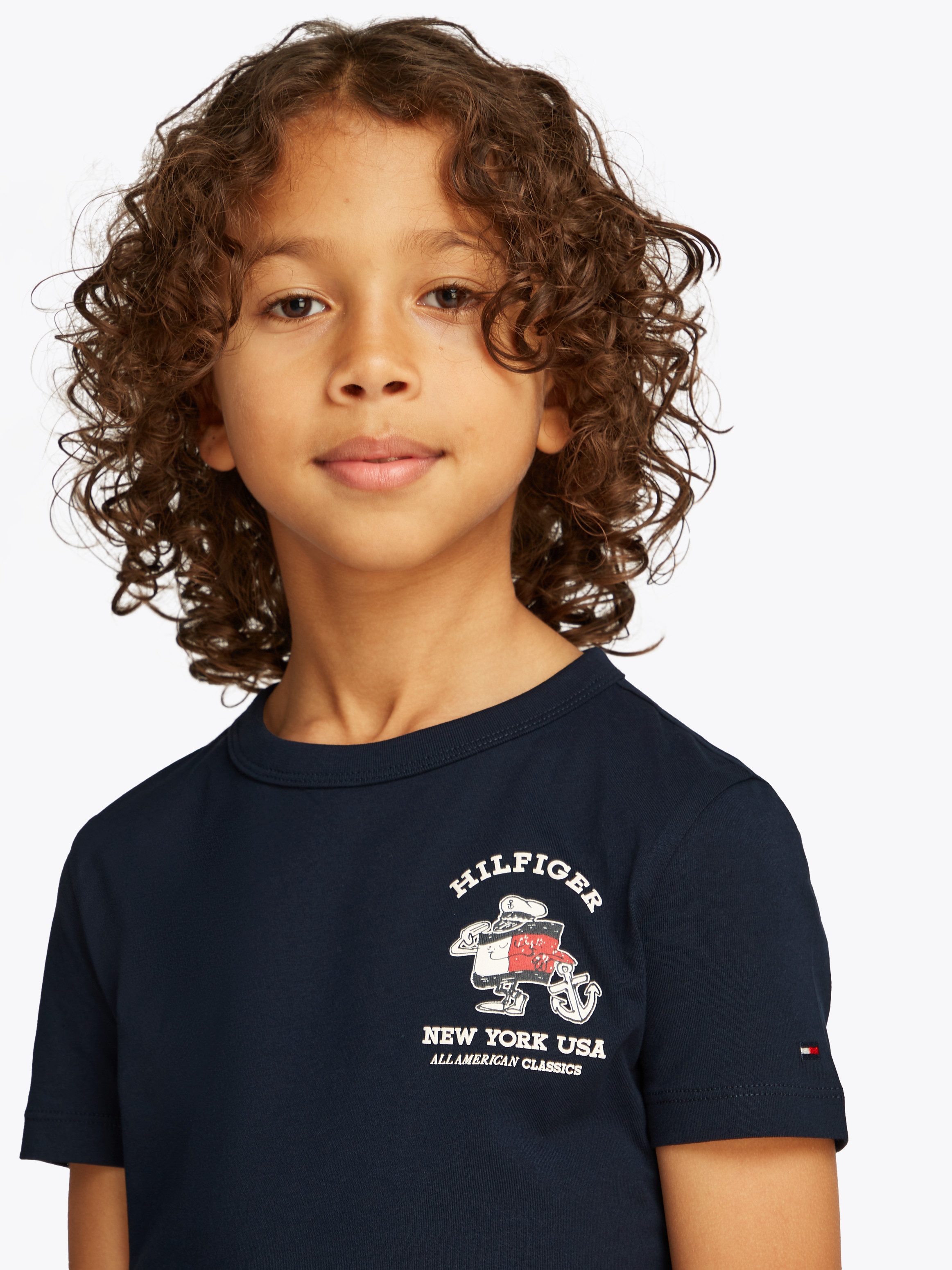 Tommy Hilfiger T-shirt FLAG FUN TEE SS met grafisch logo jongens t-shirts maat 86 blauw