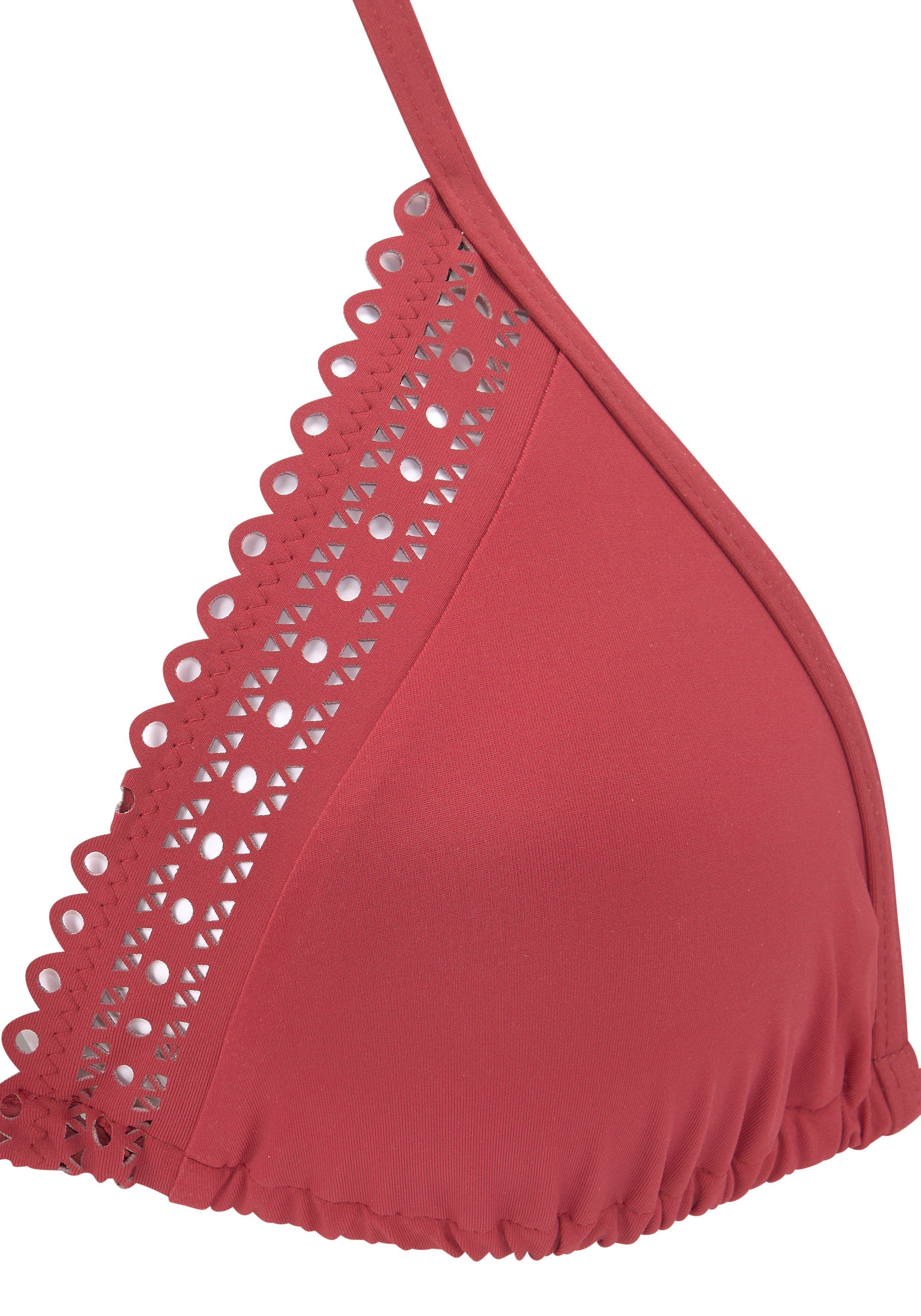 s.Oliver RED LABEL Beachwear Triangel-bikinitop Aiko met gehaakte look