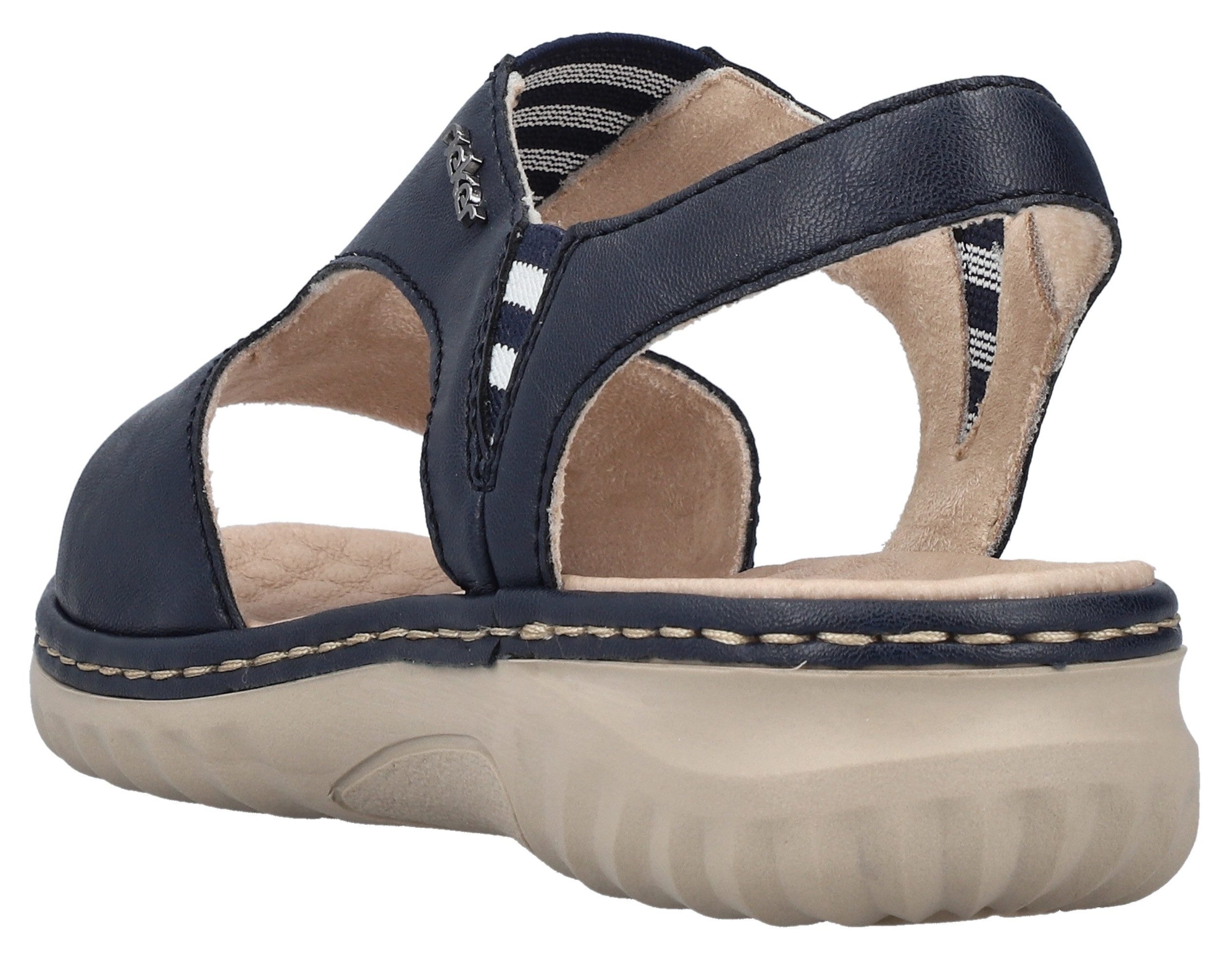 Rieker Sandalen , zomer schoen, sandalette, instapschoen met contrasterende siernaad