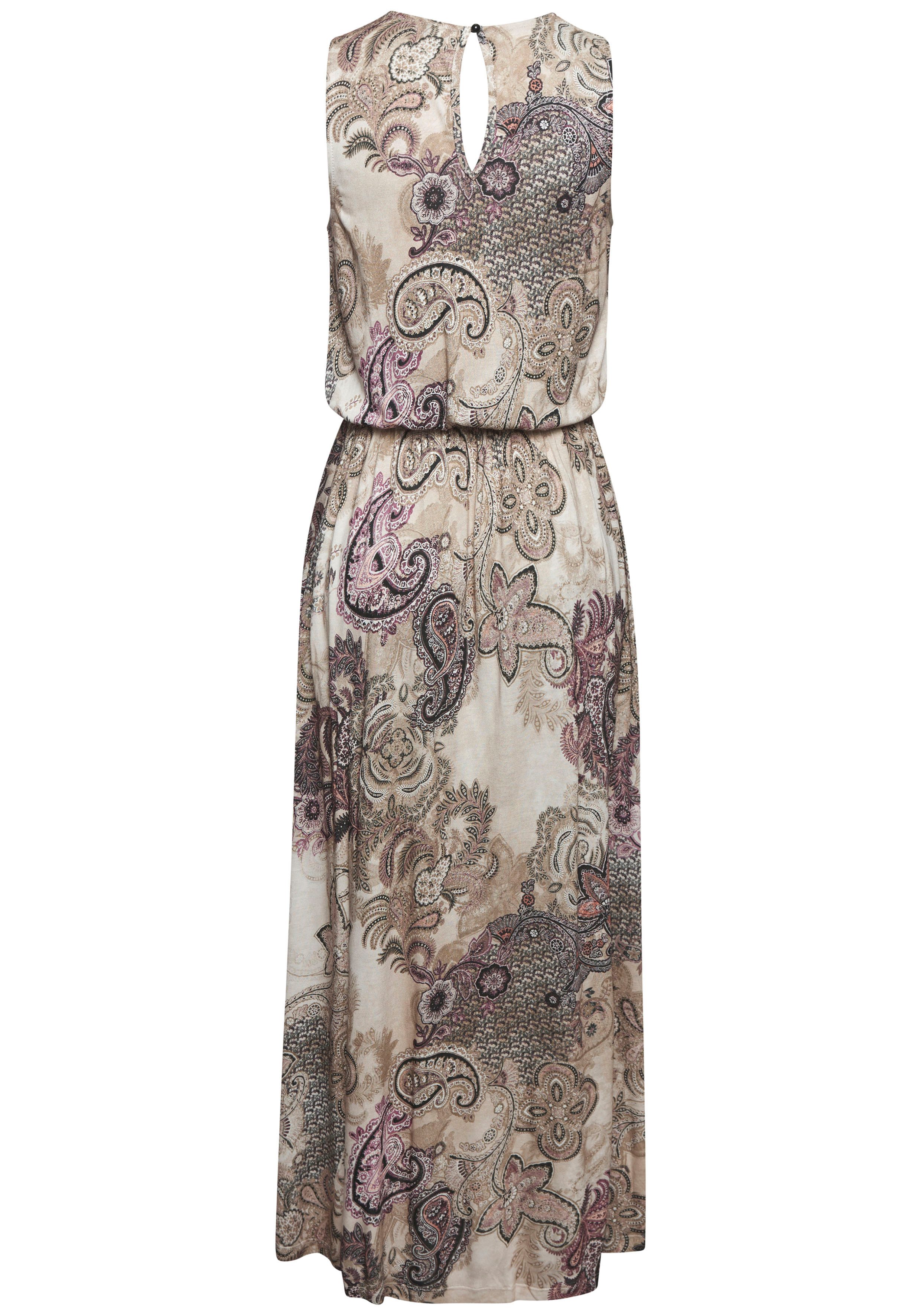 Lascana Maxi-jurk met paisley-print en split licht zomerjurk strandjurk