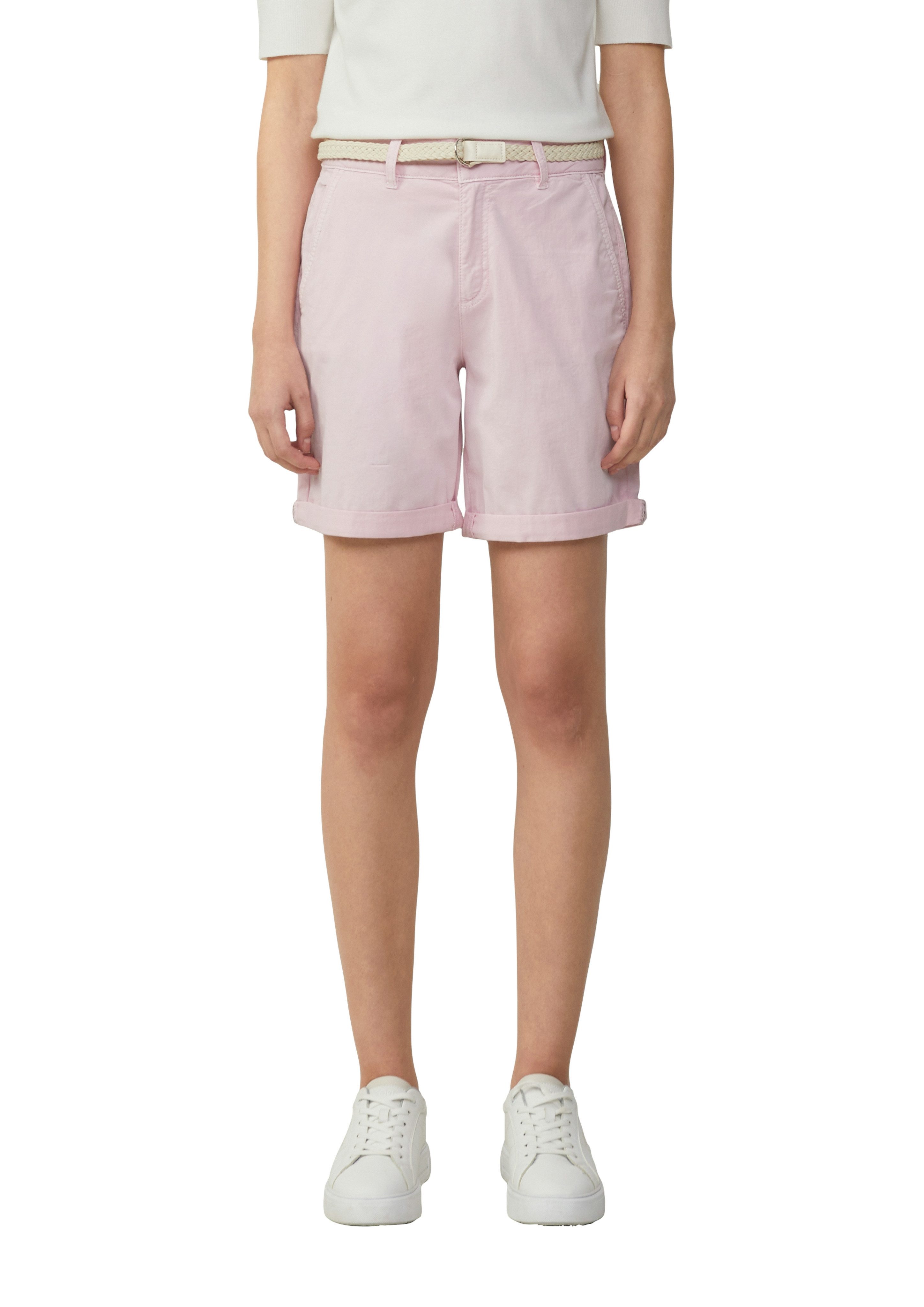 s.Oliver Chino-short met gevlochten riem dames shorts & bermuda's maat 38 roze