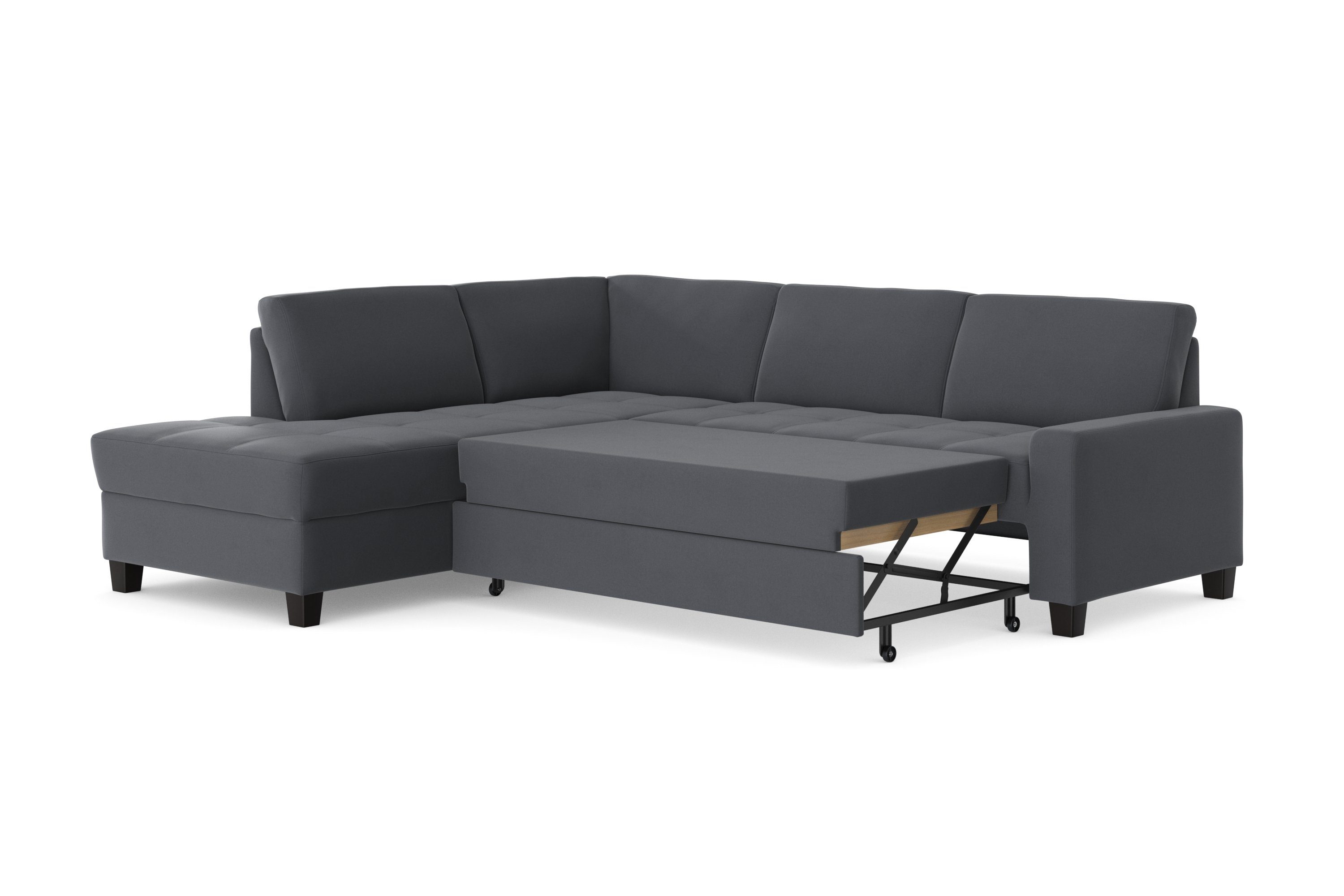 DOMO collection Hoekbank Florentina tijdloos en elegant, zitnaden als designelement, L-vorm keuze met slaapfunctie, met contrastnaad, comfortabele zithoogte 47 cm