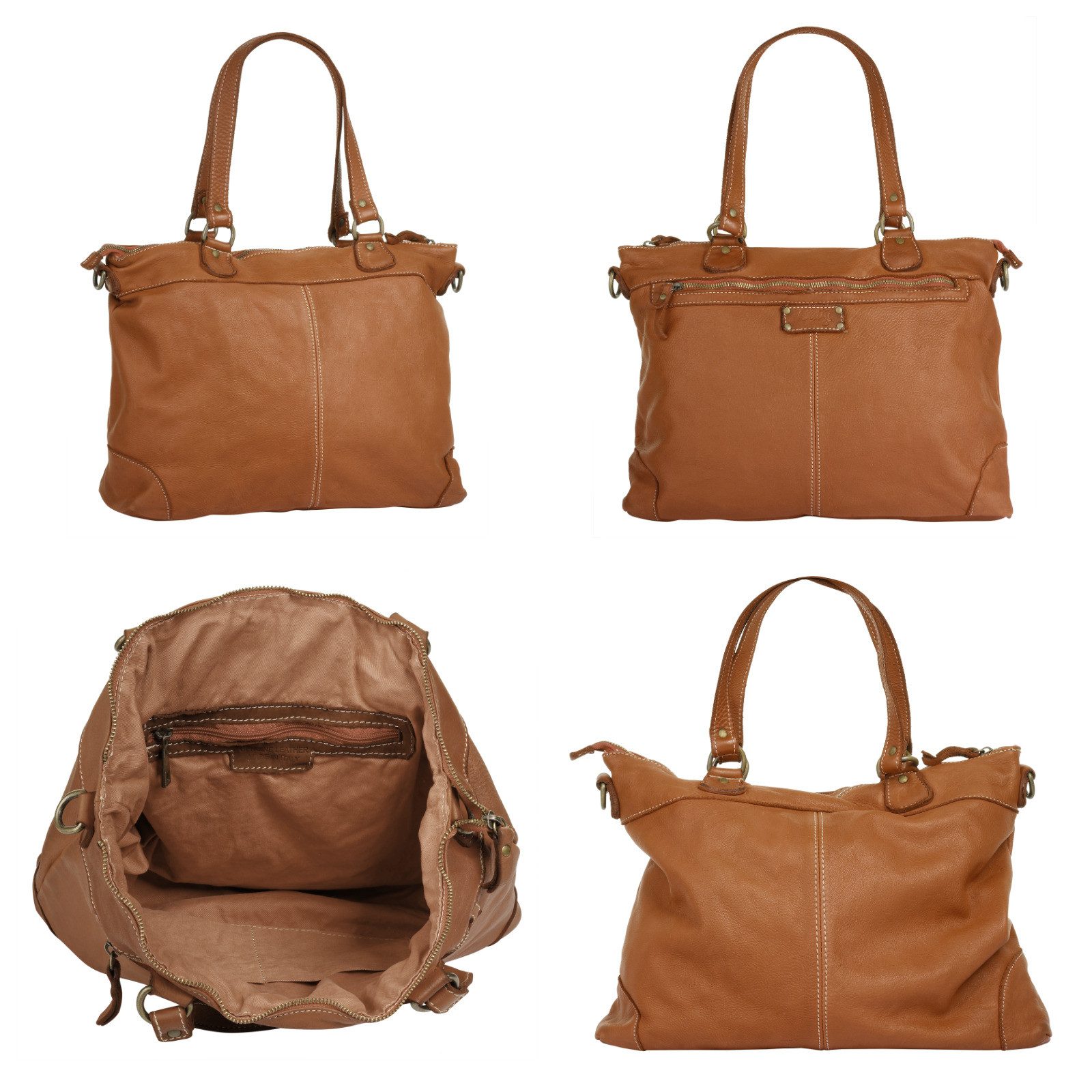 Cluty Shopper echt leer, made in italy