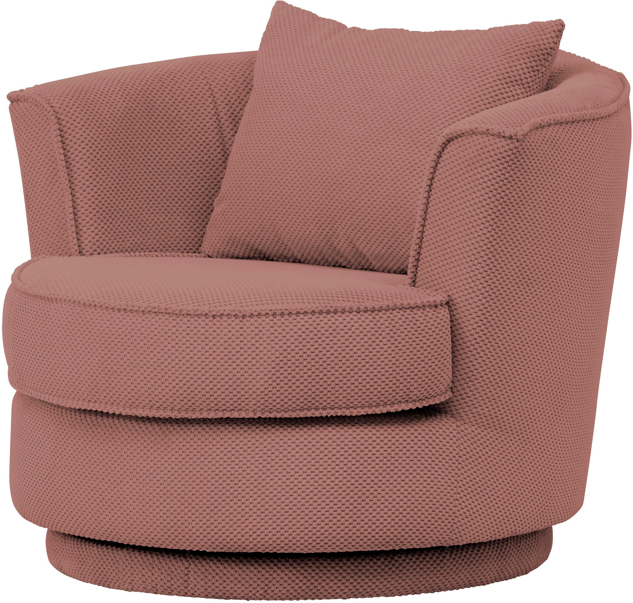 Leonique Draaibare fauteuil MAISIE, leesfauteuil, love seat, trendige stoffen mega cord en geweven velours, 360 graden draaibaar