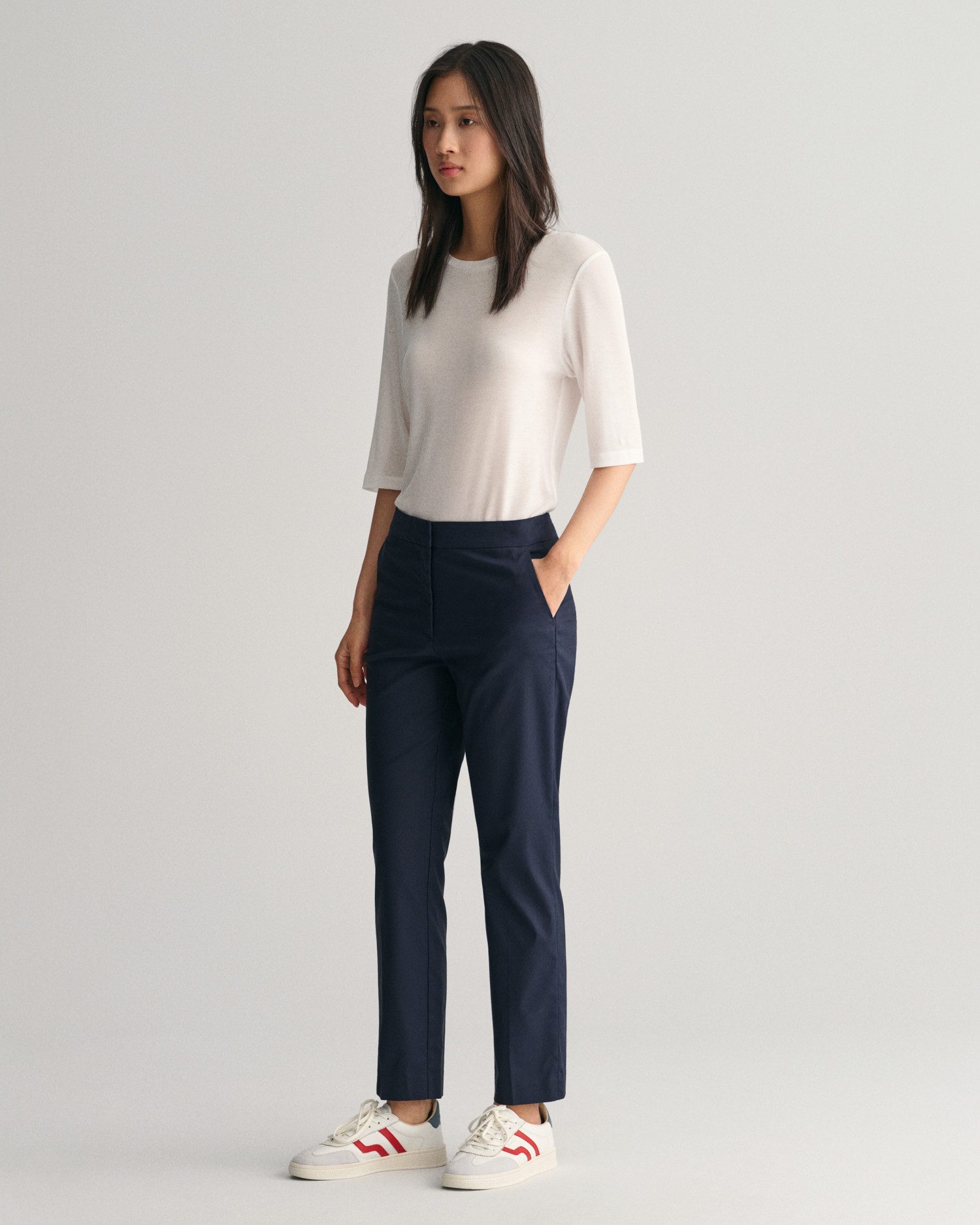 Gant Stoffen broek SLIM SLACK met plooien aan voor- en achterkant