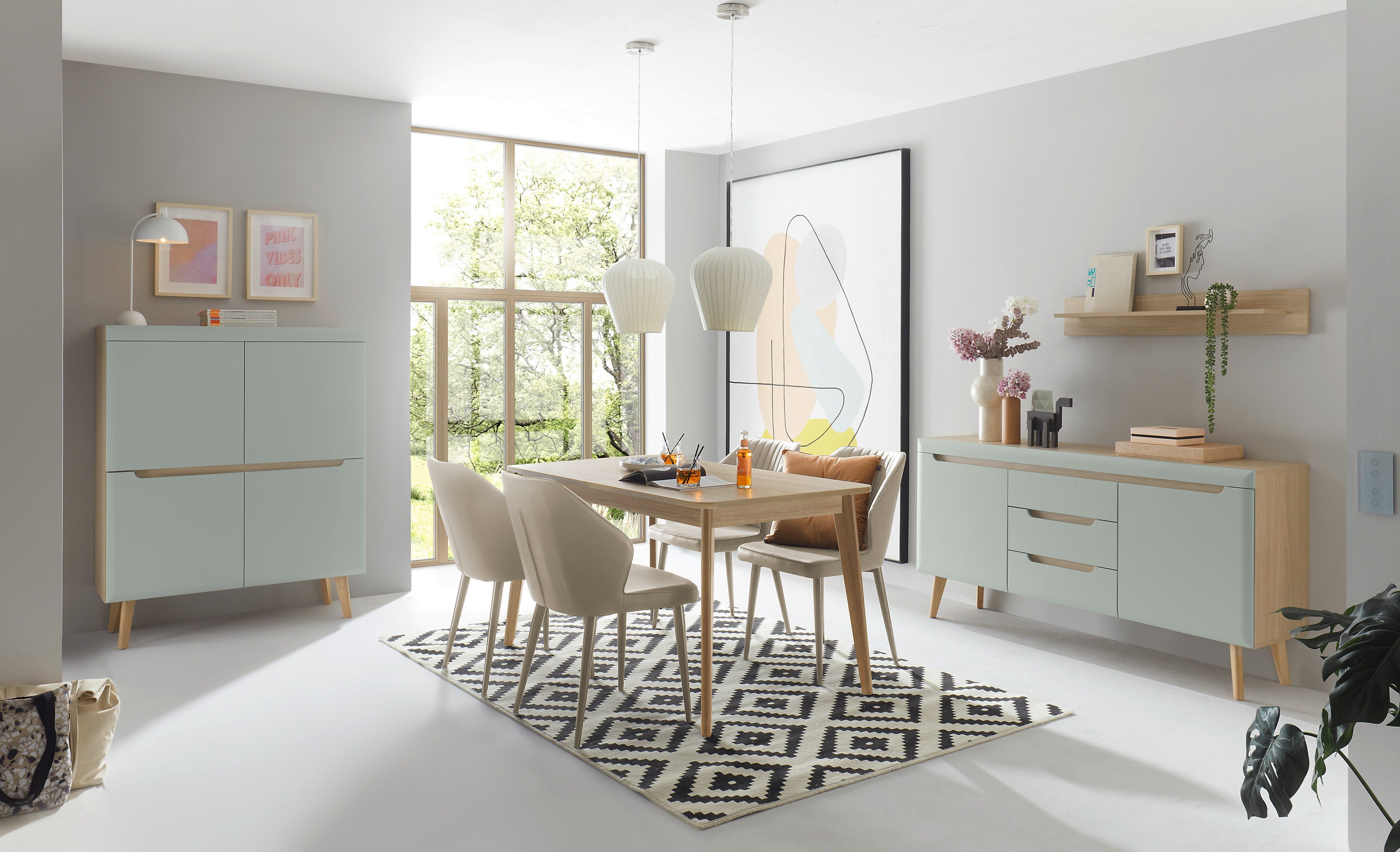 INOSIGN Eettafel Torge, tafel met uitschuiffunctie, keukentafel, salontafel scandinavische stijl, beschikbaar in drie kleuren, uitschuifbare eettafel (1 stuk)