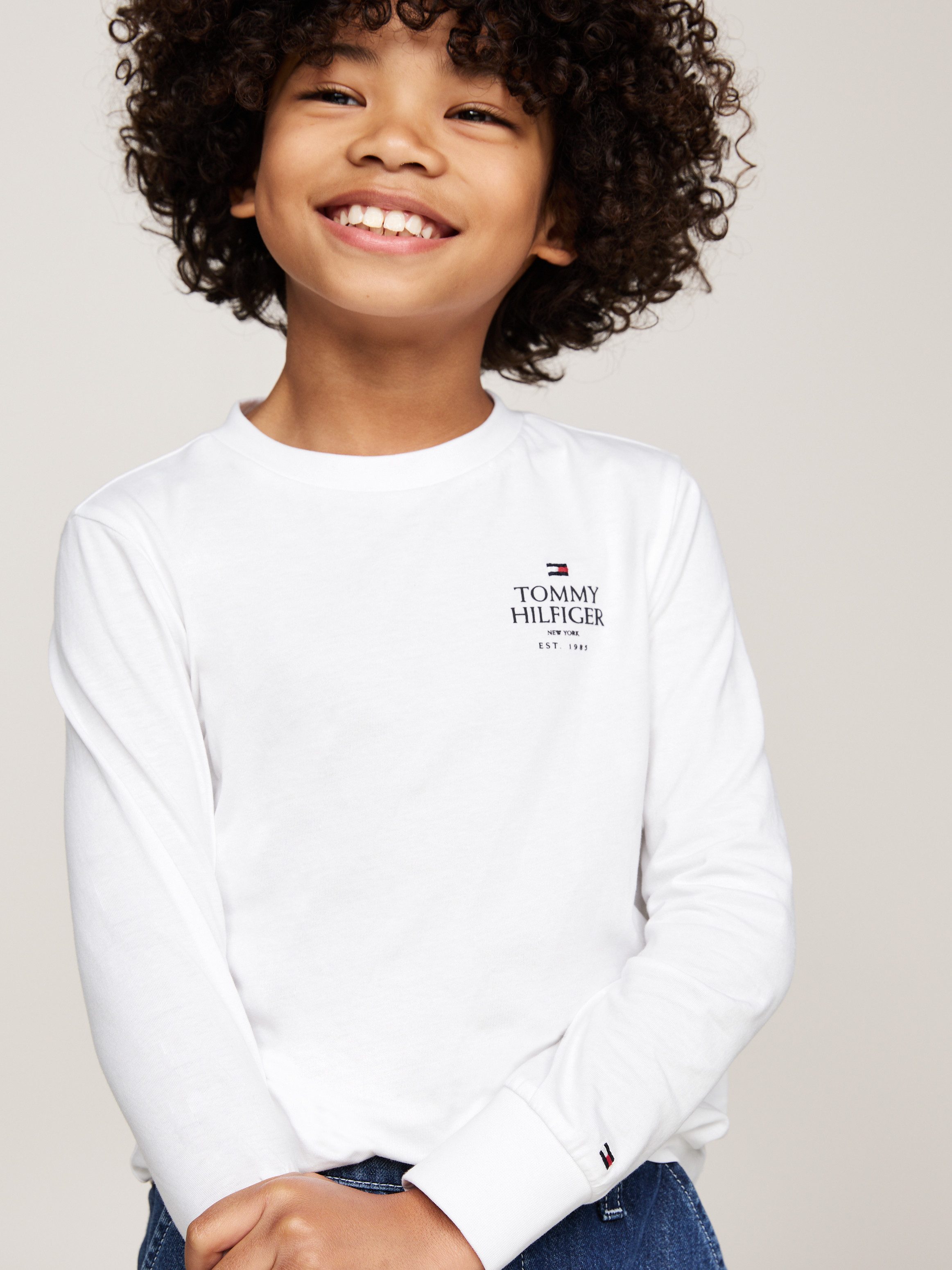 Tommy Hilfiger Shirt met lange mouwen met logo op borsthoogte