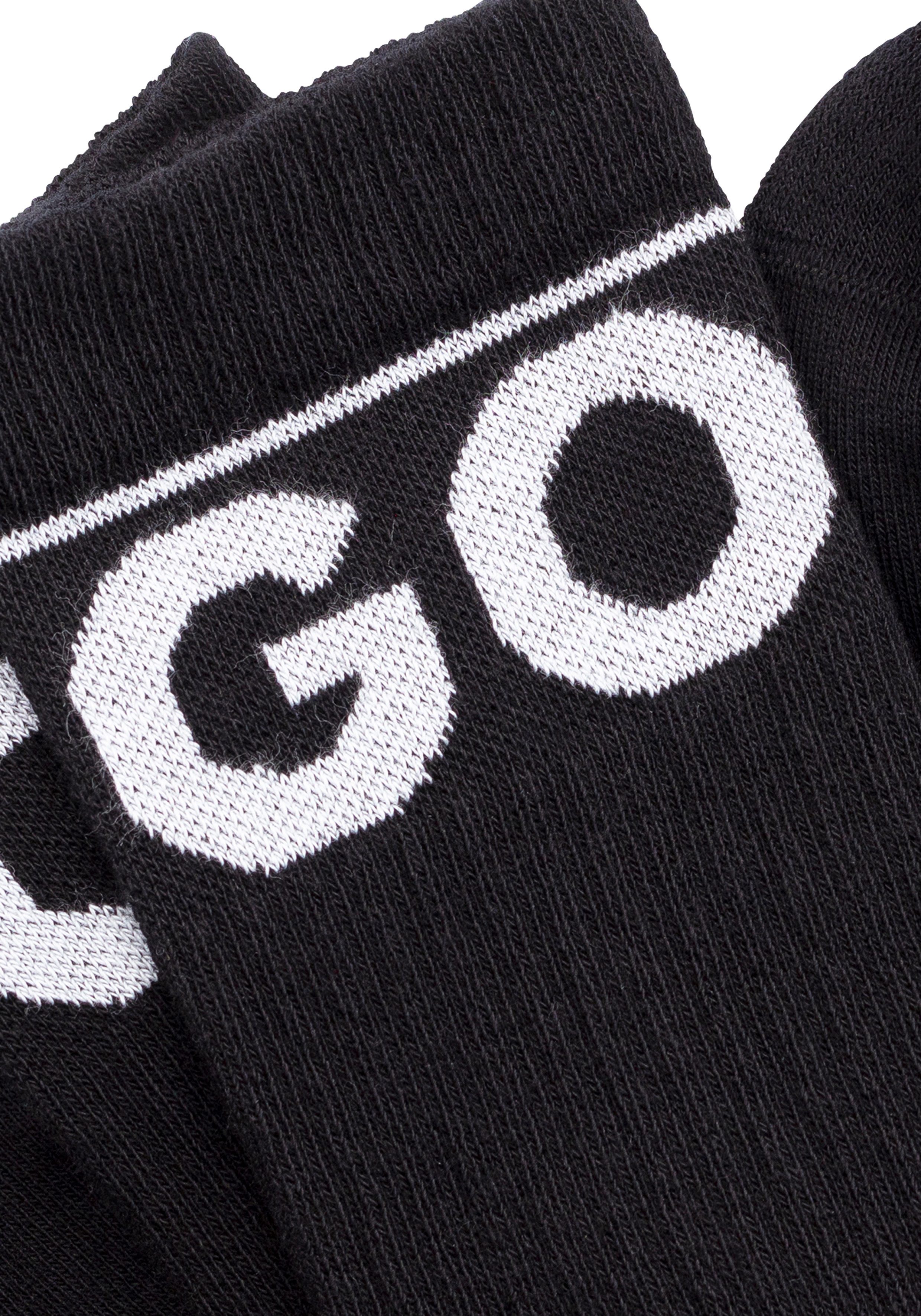 HUGO underwear Vrijetijdssokken 2P QS RIB ICONIC CC met contrasterende hugo opschrift (set, 2 paar, 2 stuks)