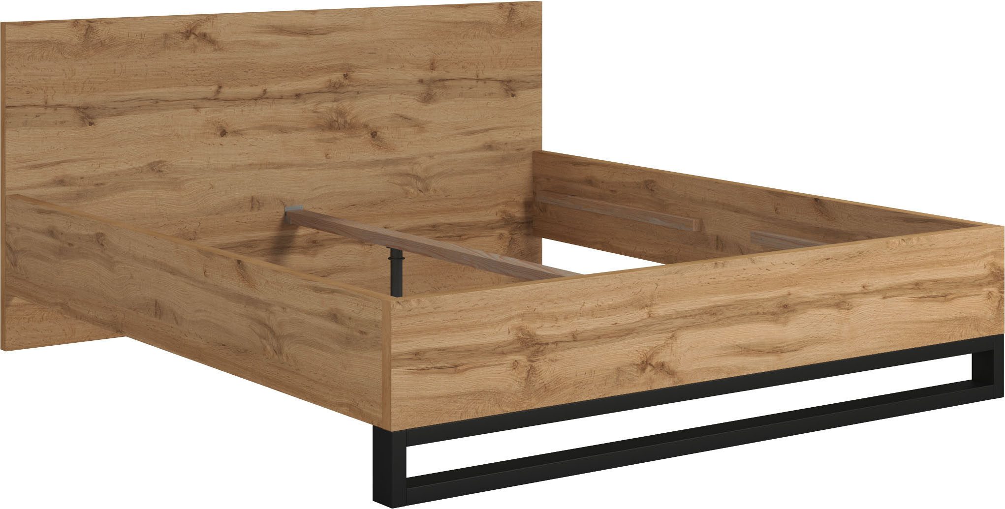Home affaire Bedframe Bronne, Made in Europe met slede in metaallook, fsc-gecertificeerd, keuze uit 3 breedtes