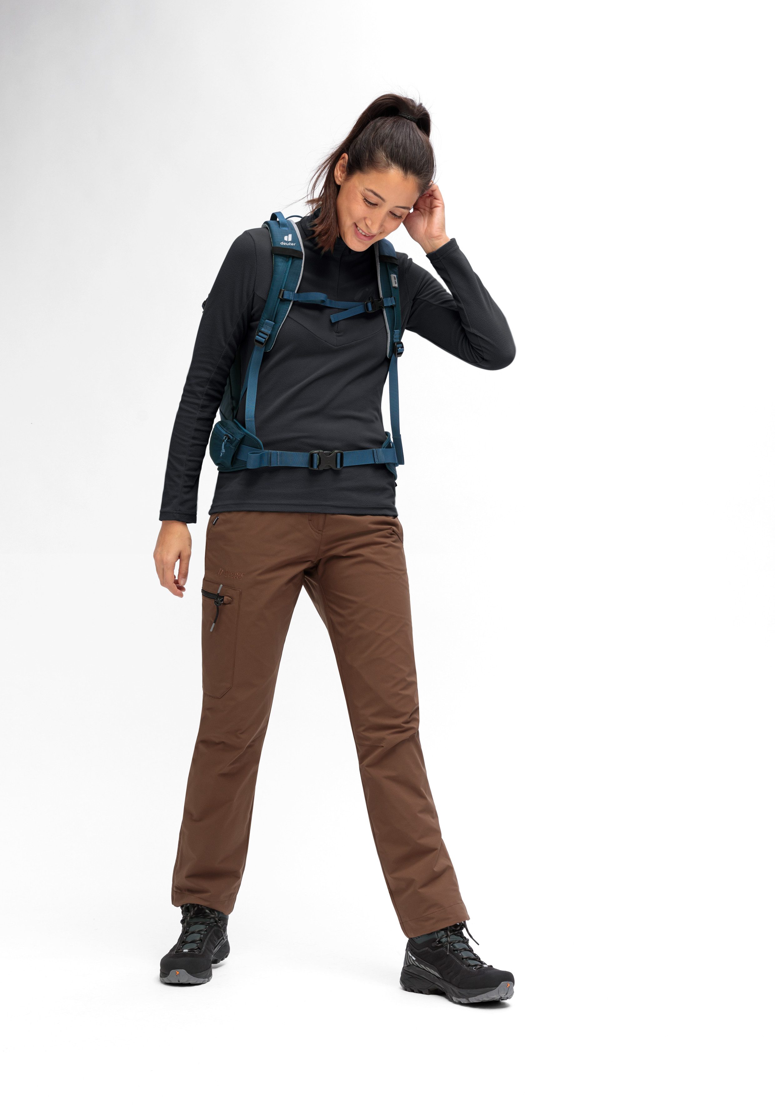Maier Sports Fleecetrui Denise HZ W Dames midlayer, onderhoudsvriendelijk half-zip fleece