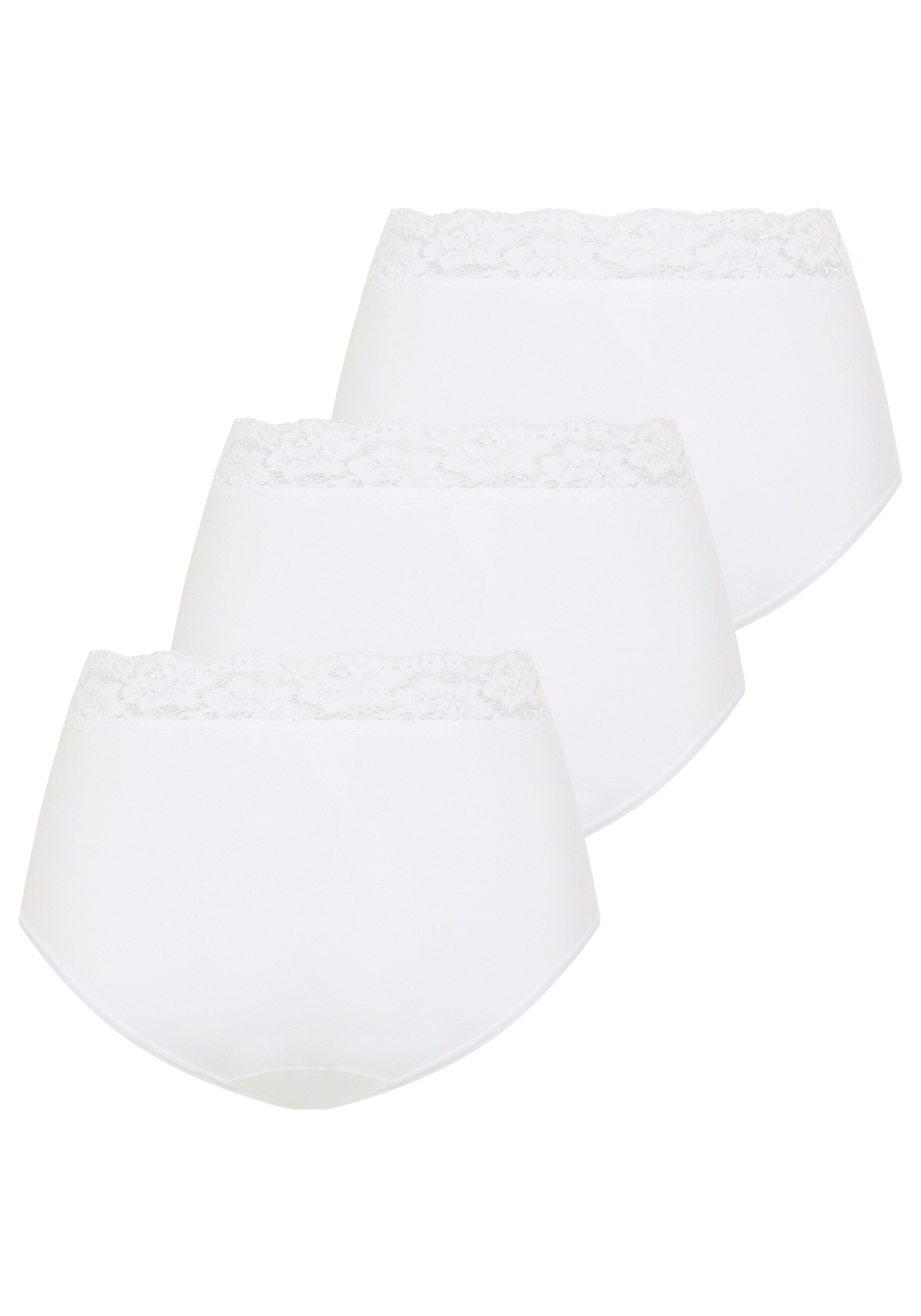 YSABEL MORA Shapingslip Katoenmix, elastisch, licht shape-effect, kant (Set van 3)