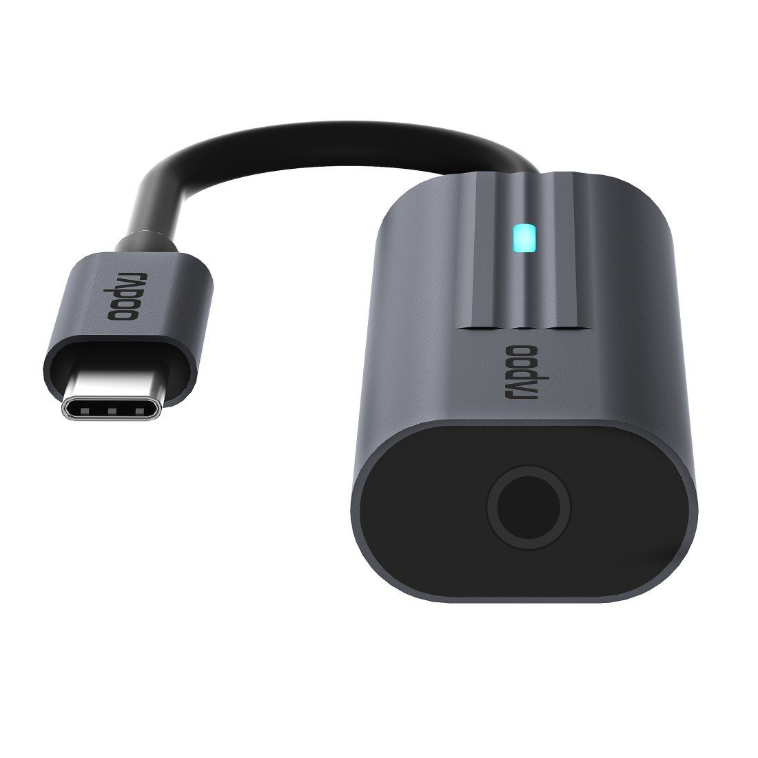Rapoo USB-adapter UCA-1002 USB-C adapter, USB-C naar 3,5 mm audio, grijs