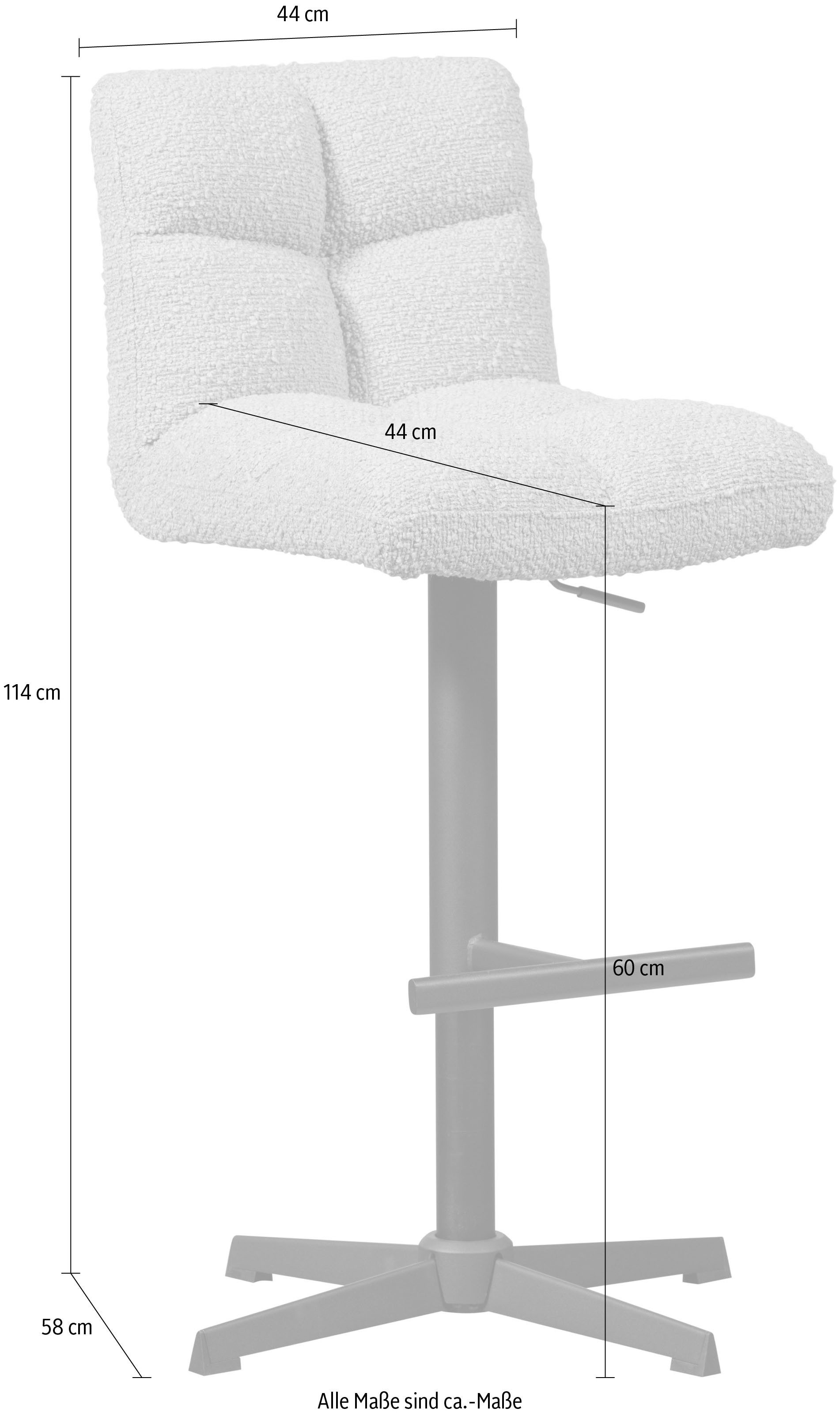 WOOOD Barkruk Vinny draaibaar, in hoogte verstelbaar, breedte 44 cm (set, 2 stuks)