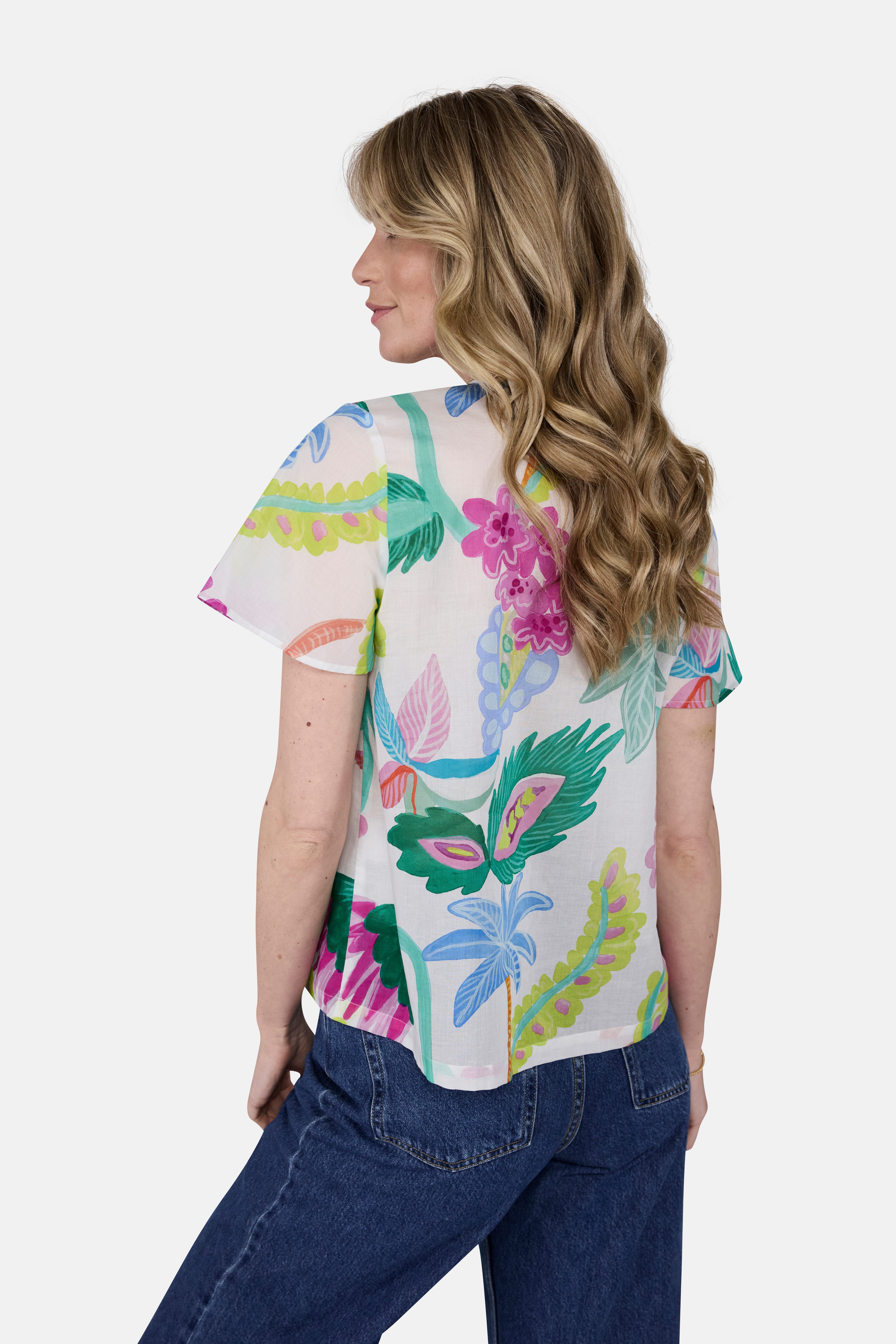 Lieblingsstück Blouse zonder sluiting met tropical-print
