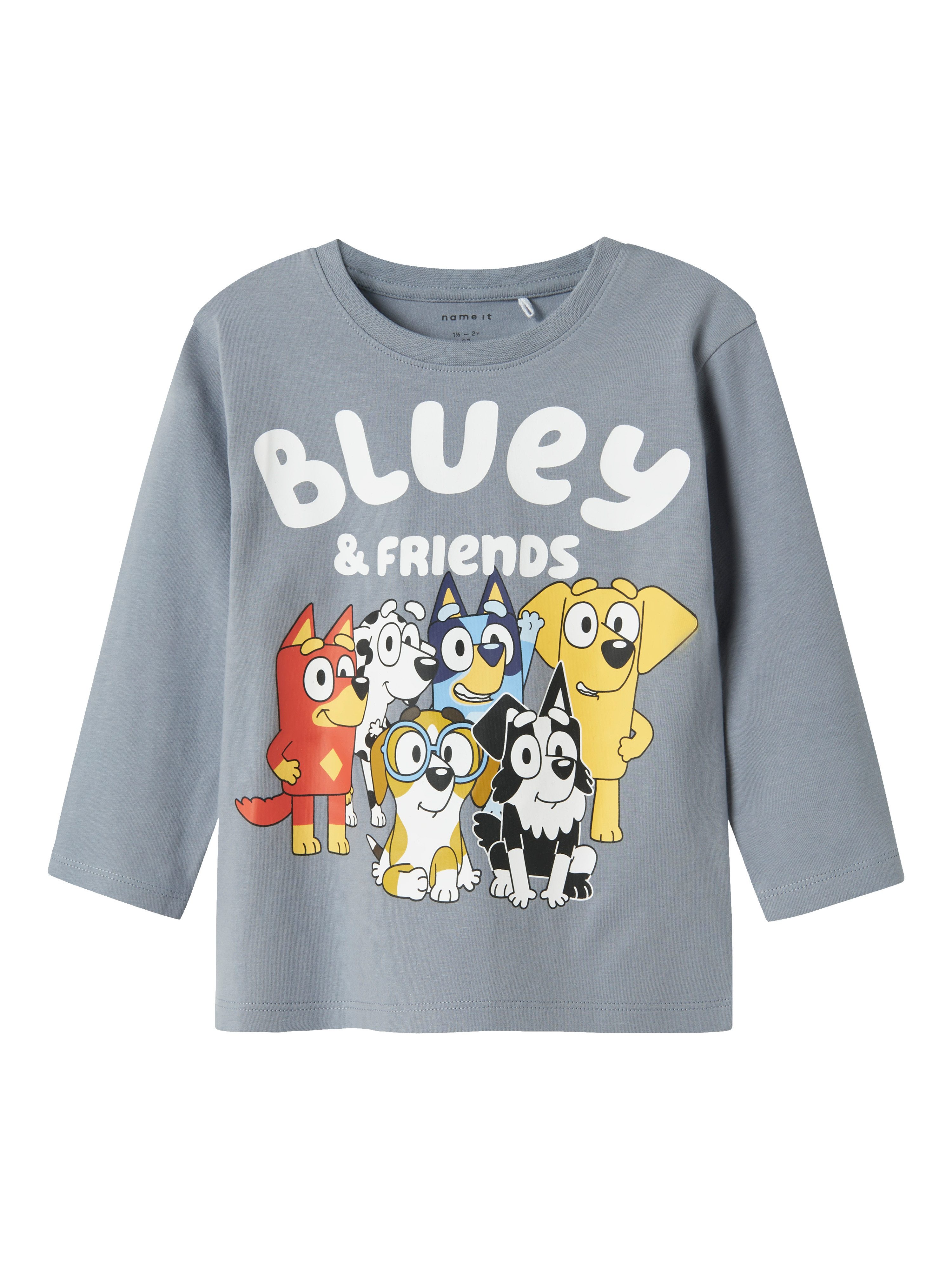 Name It Shirt met lange mouwen NMMALEX BLUEY LS NREG TOP NOOS SKY