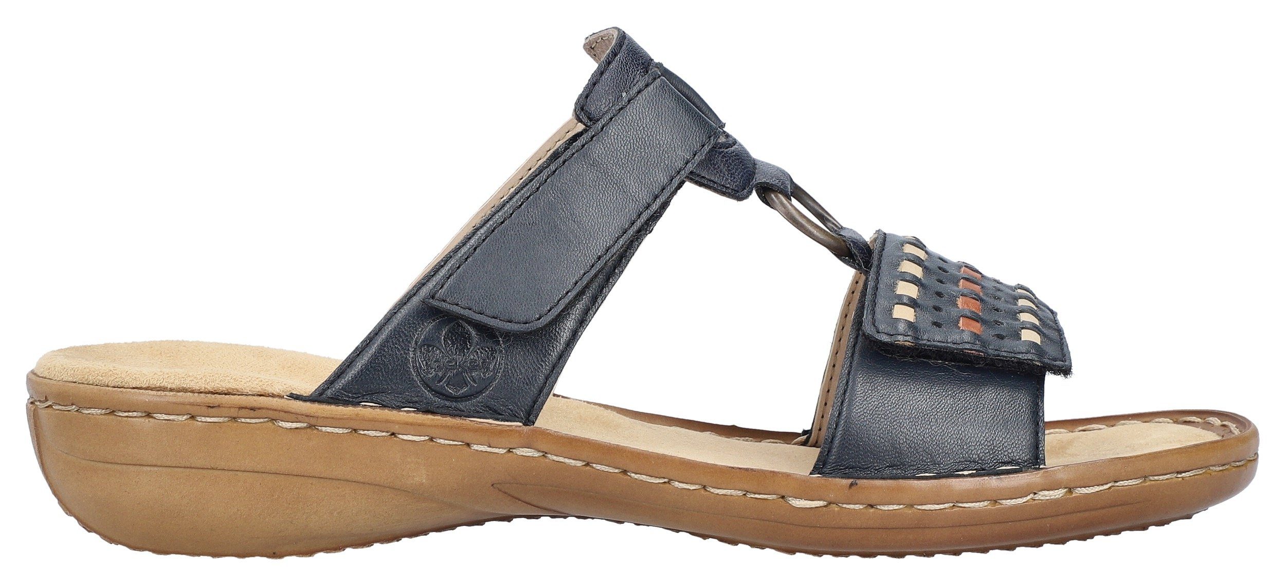 Rieker Slippers sleehak, zomerschoen, slippers met praktische klittenband