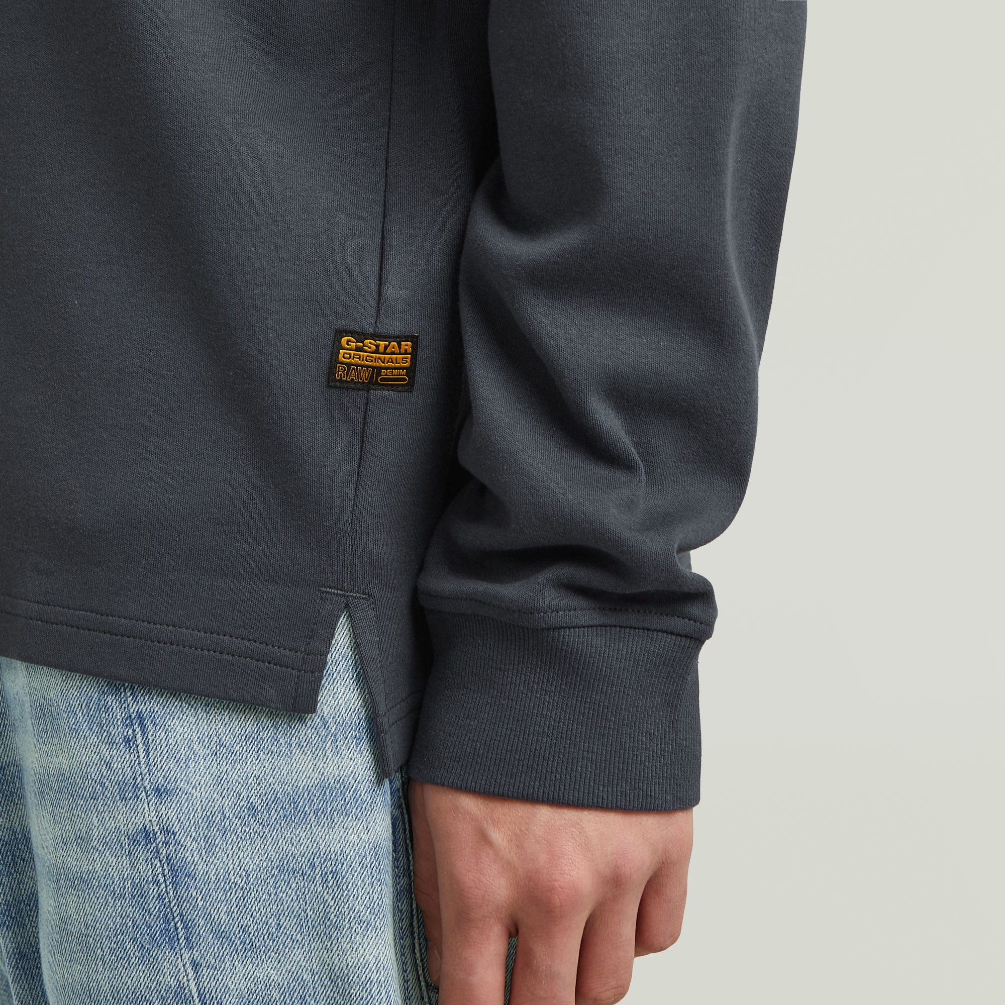 G-Star RAW Longsleeve Nifous R met geribbelde inzet aan de voorkant