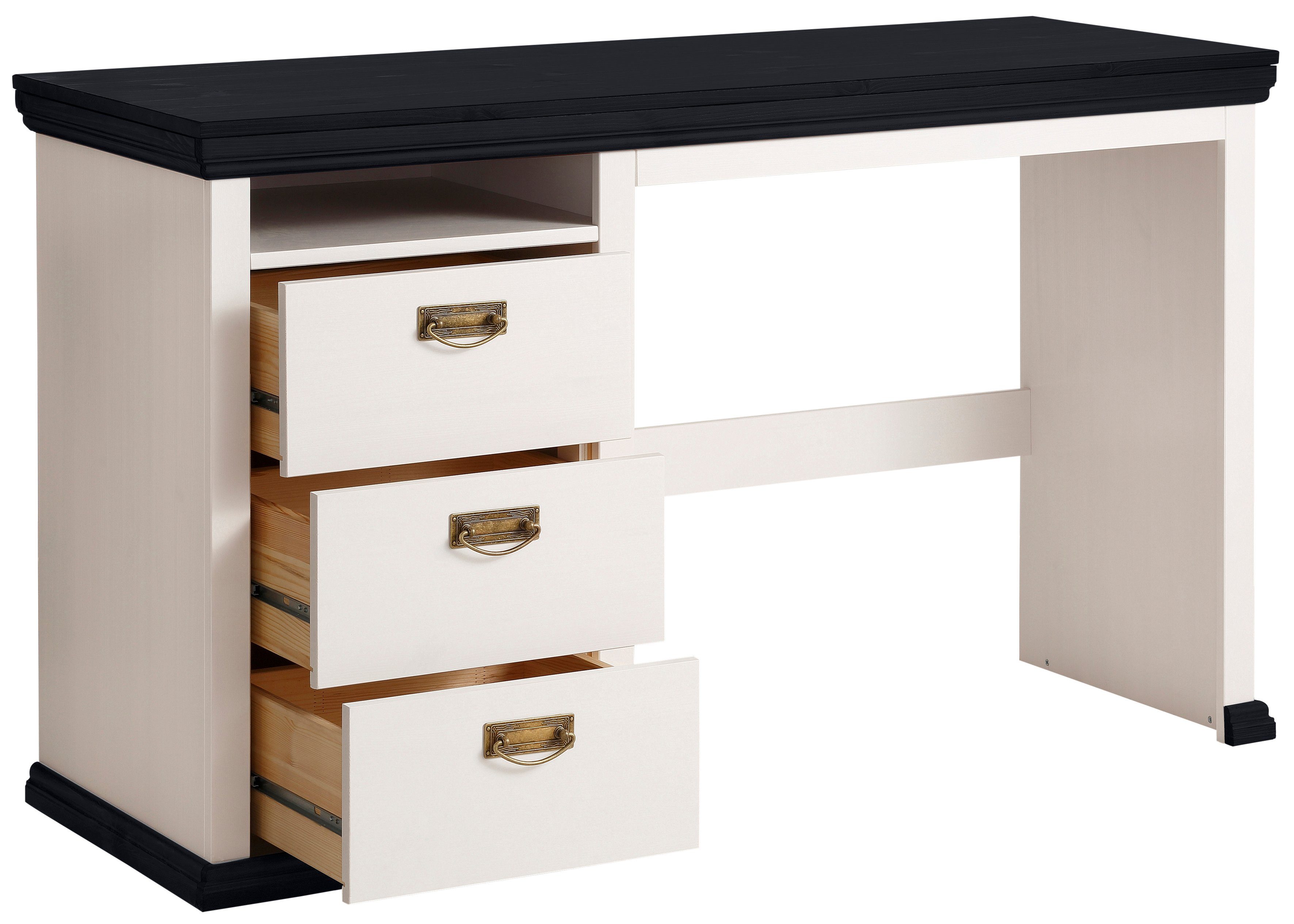 Home affaire Bureau Konrad van gecertificeerd massief hout, met lades, breedte 129 cm