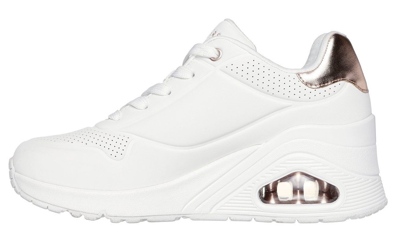 Skechers Sneakers UNO WEDGE-HI STEPS , wedge sneaker, veterschoen met air-cooled memory foam