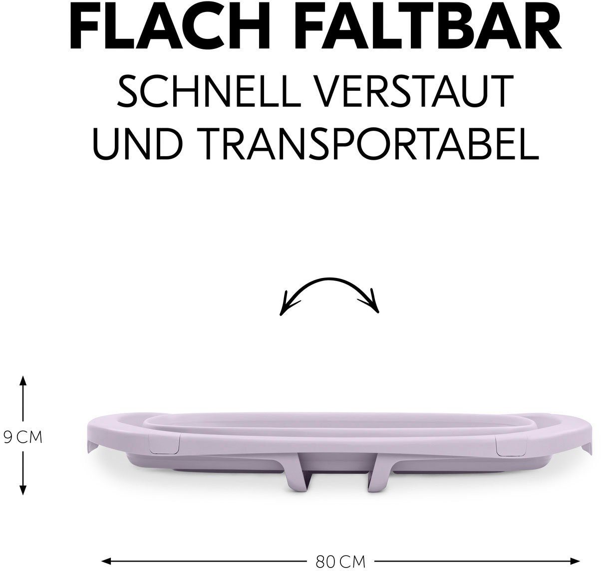 Hauck Babybadje Wash N Fold M, Lavender Vouwbad met watertemperatuurmeting aan de afvoerstop