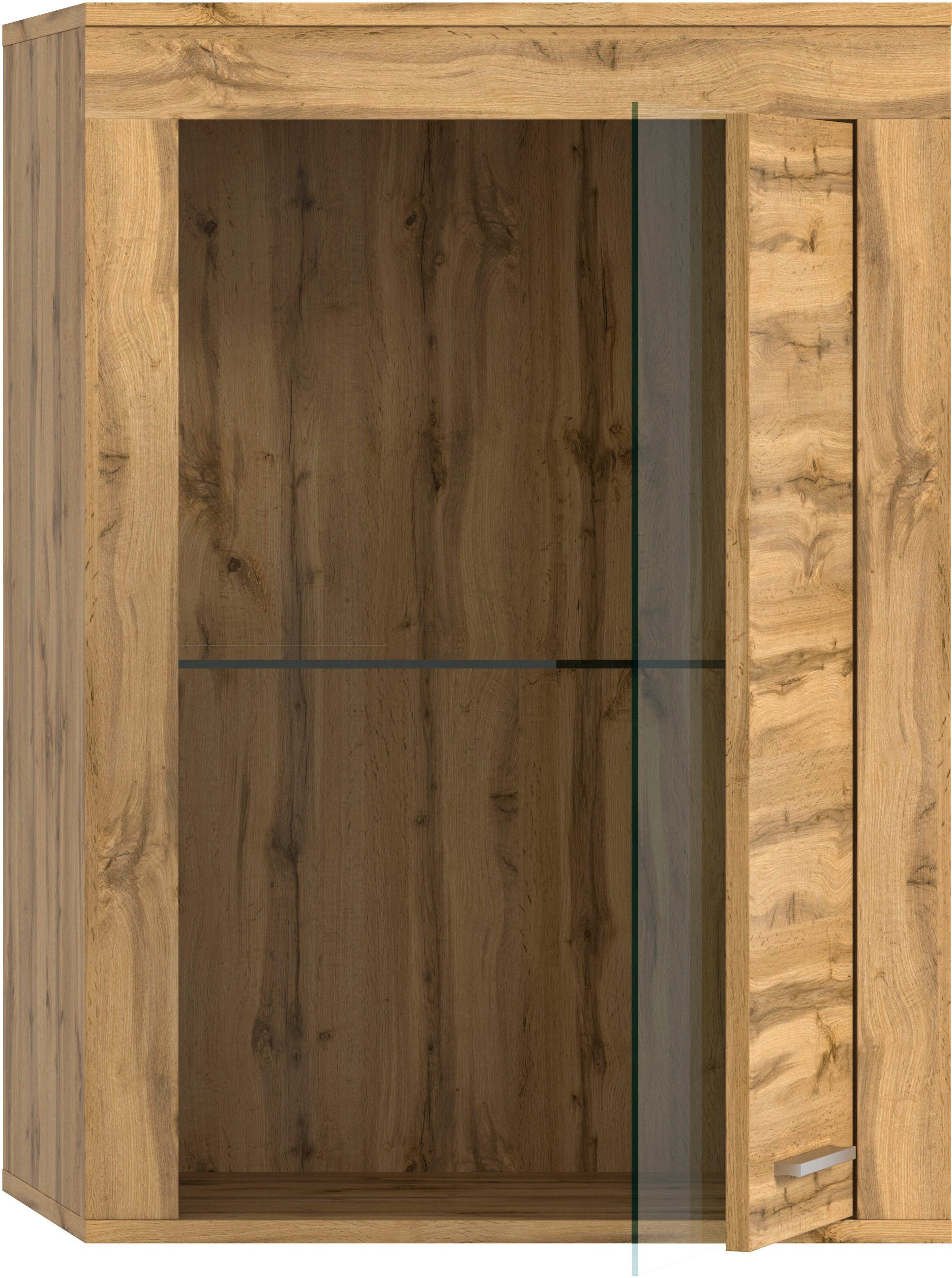 INOSIGN Vitrinekast Aosta, breedte 60 cm, staand of hangend, in verschillende kleuren Deurafdichting verwisselbaar, 1 glazen inlegvloer, hangvitrine, staande vitrine