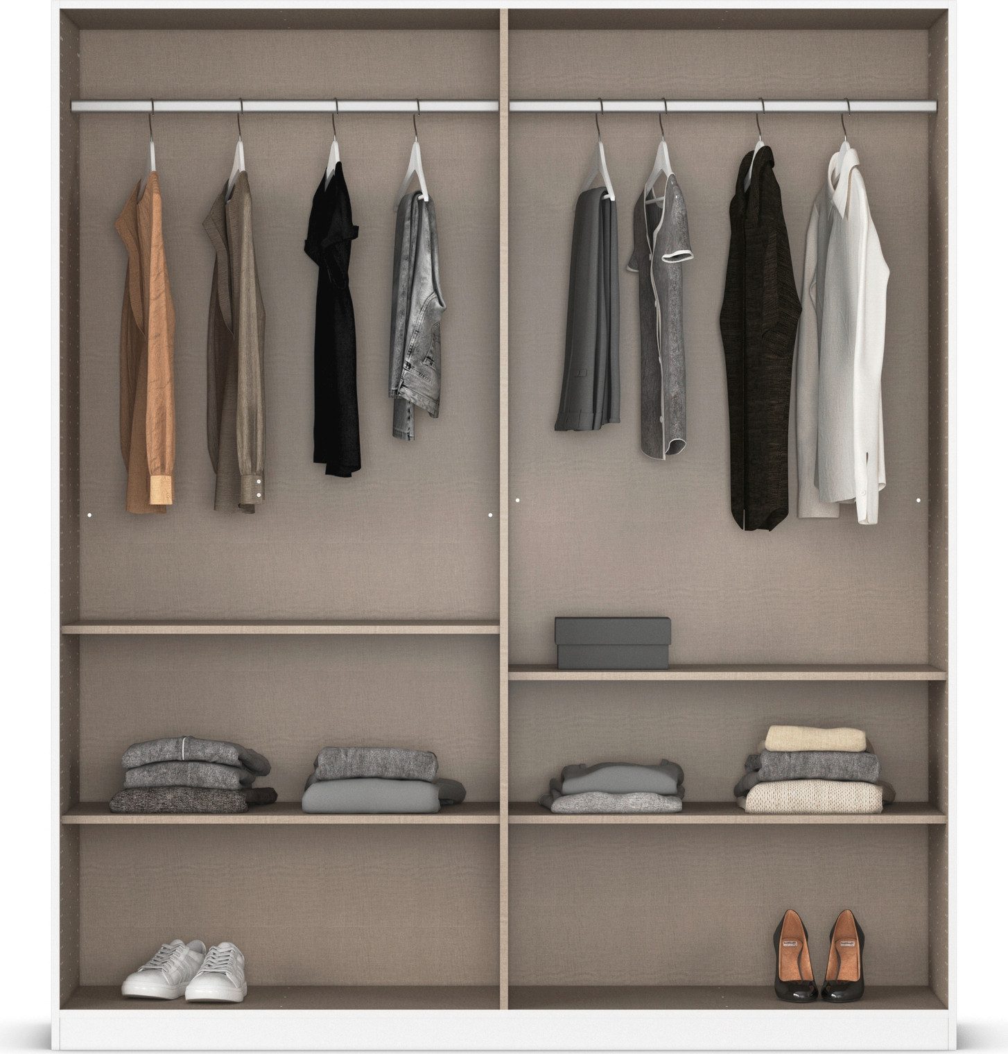 rauch Draaideurkast Kledingkasten kast garderobe AGORDO met glazen front doordachte binnenuitrusting, in 6 breedtes en 2 hoogtes made in germany