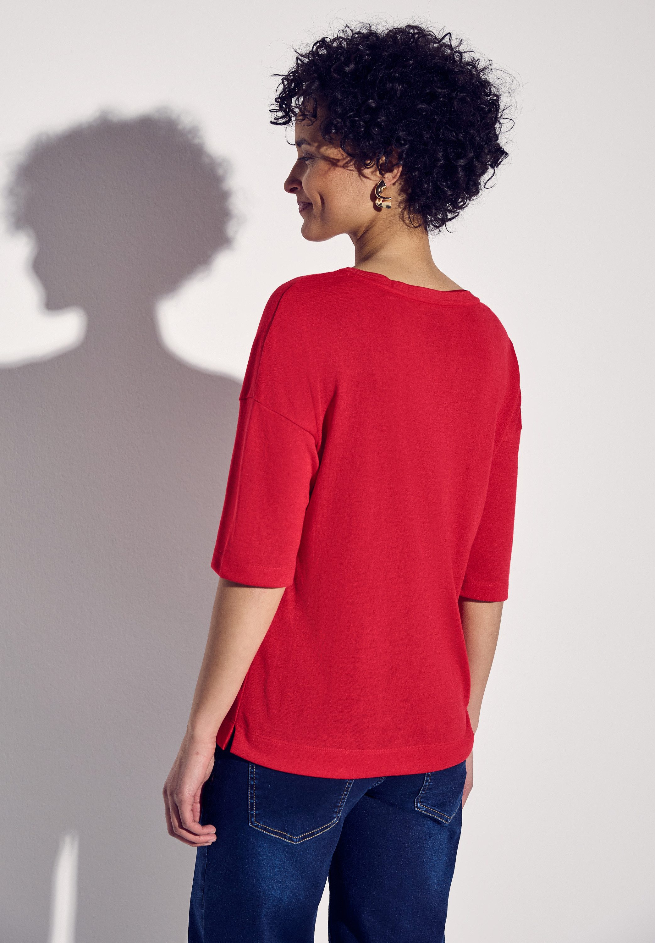 STREET ONE T-shirt met splitjes opzij