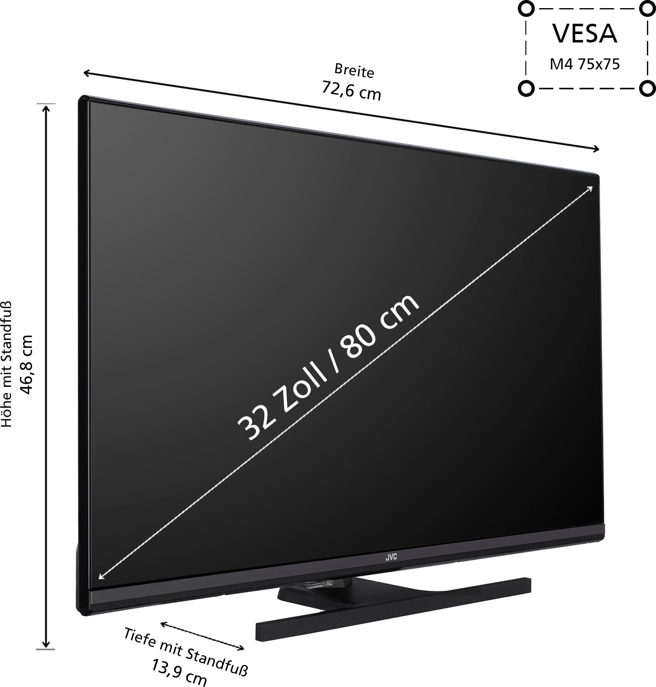 JVC QLED-TV LT-32VQF545A, 80 cm / 32", Full HD, Android TV - Smart TV