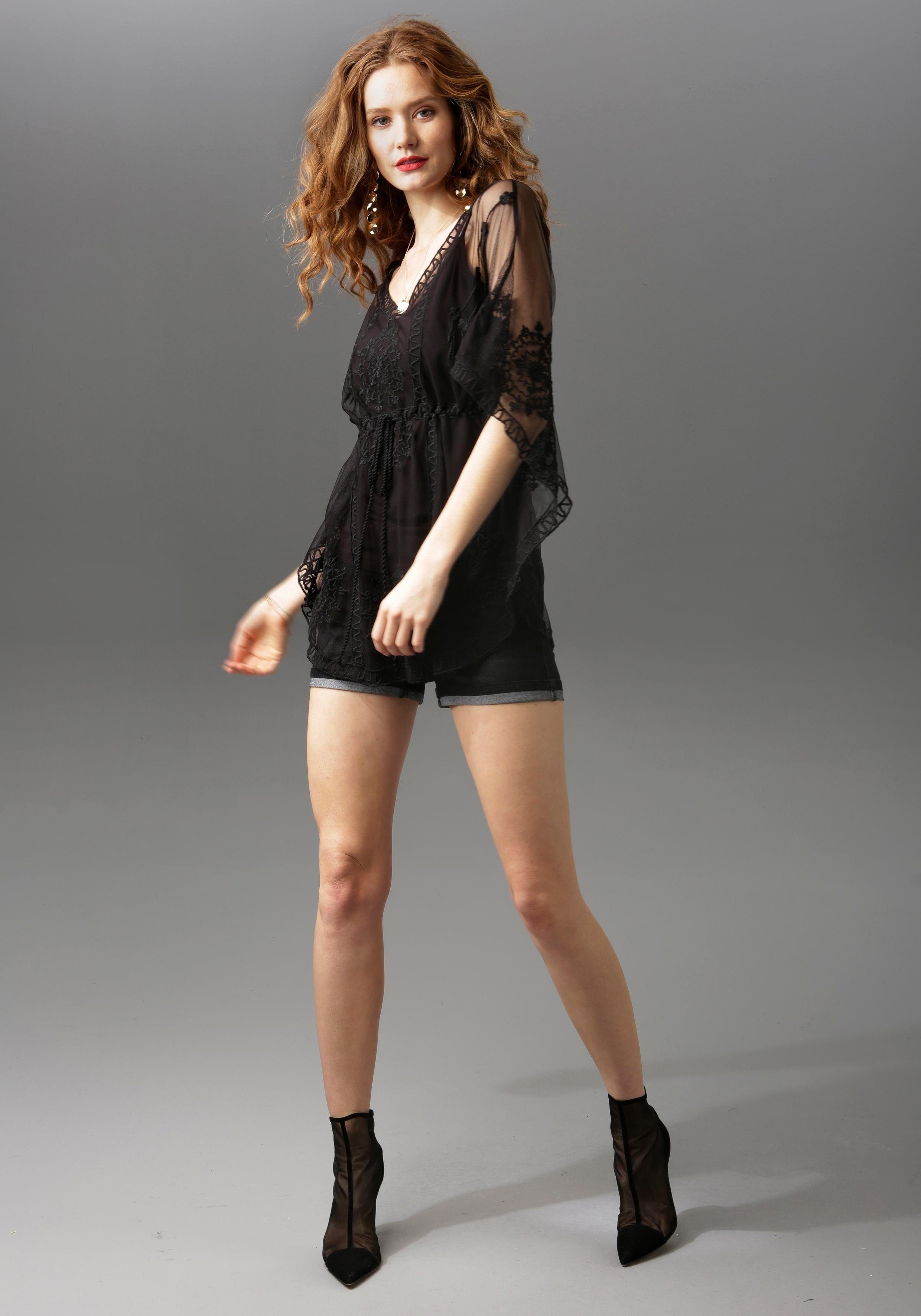 Aniston CASUAL Jeansshort met lichte slijteffecten