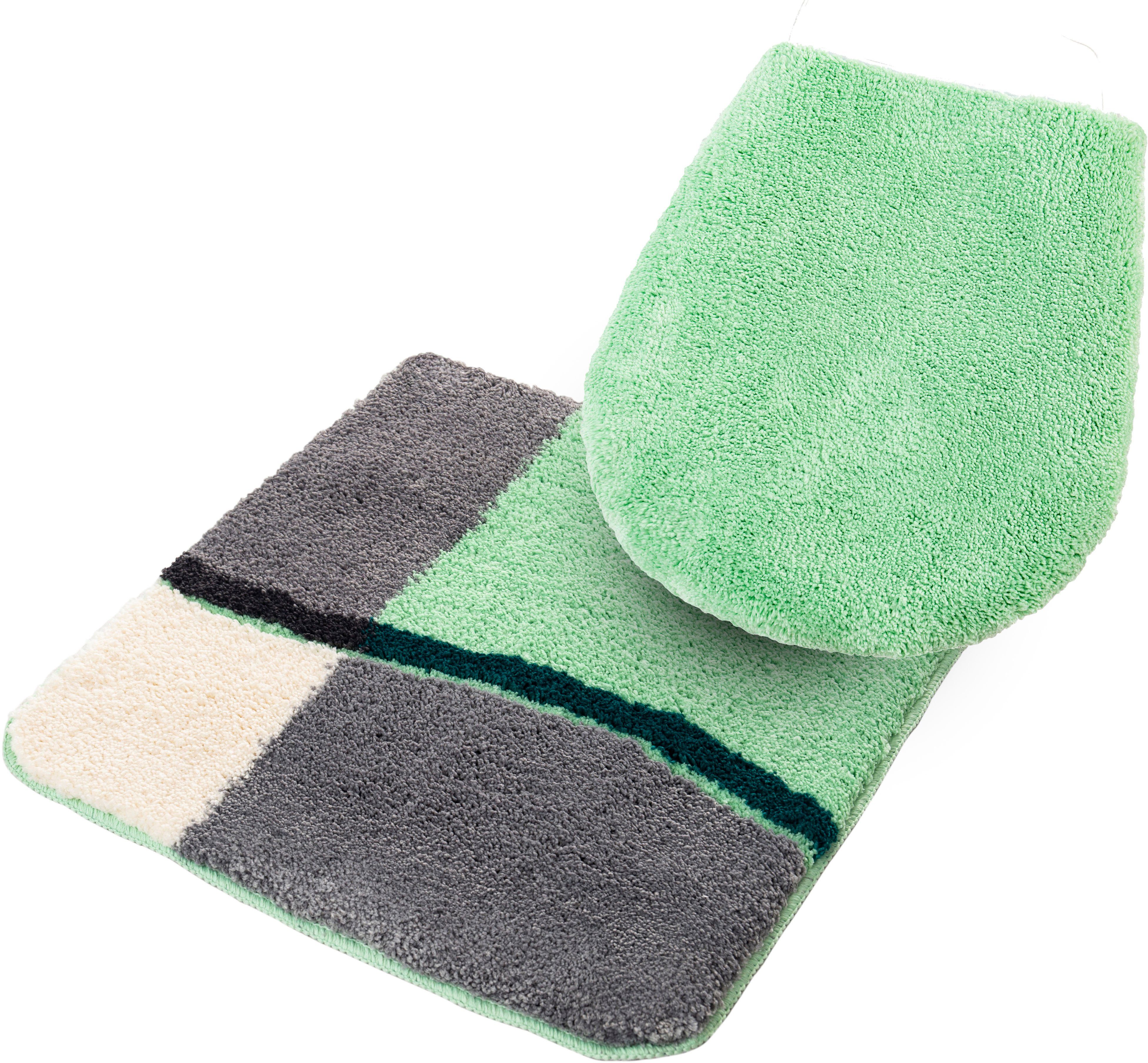 my home Badmat Belio badmatten maat 2-delige set voor hangend toilet groen