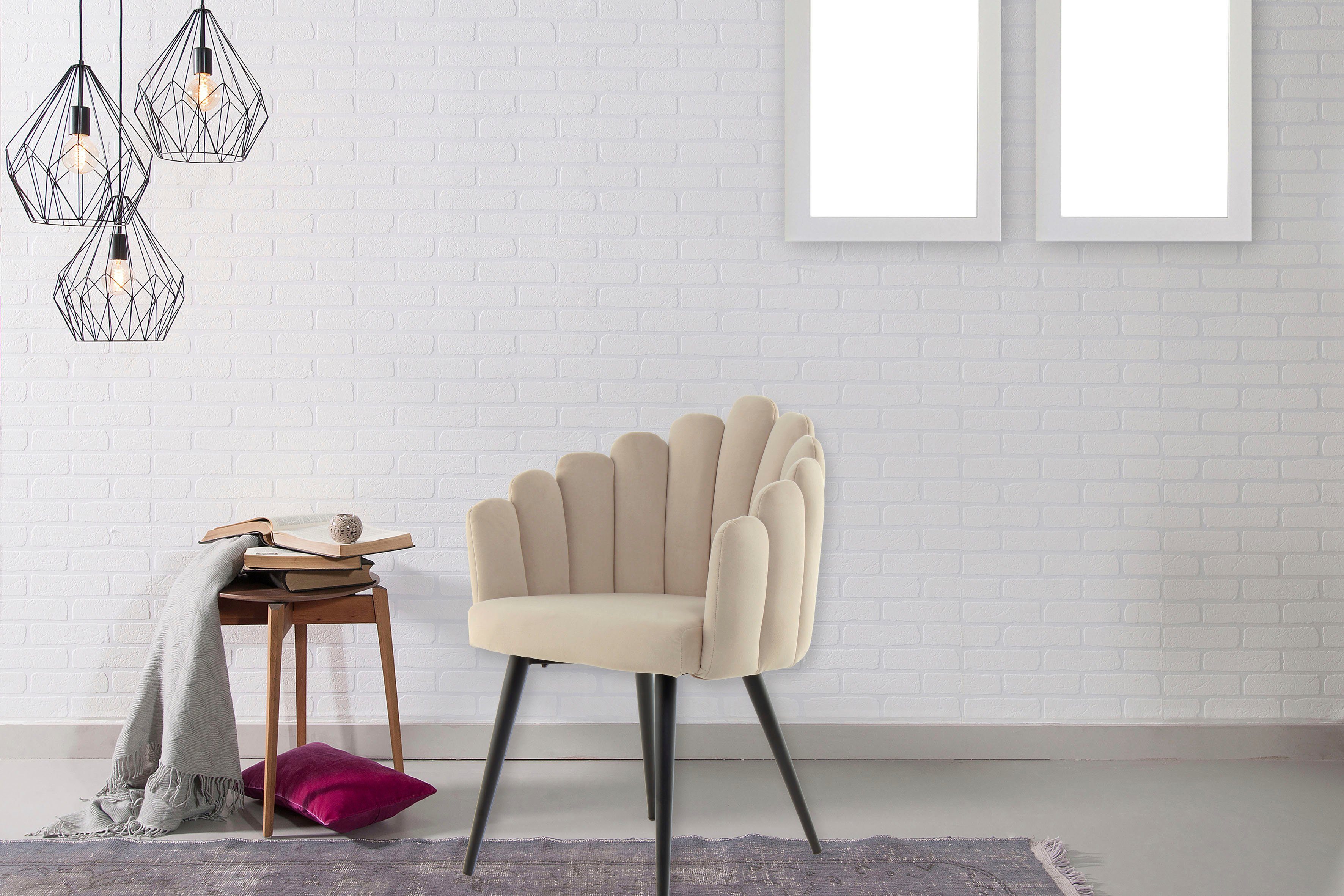 Kayoom Stoel Jeane 625, met fluweelzachte bekleding, comfortabel en gezellig fluweelzachte bekleding, modern, comfortabel en gezellig, met fluweelzachte bekleding (1 stuk)