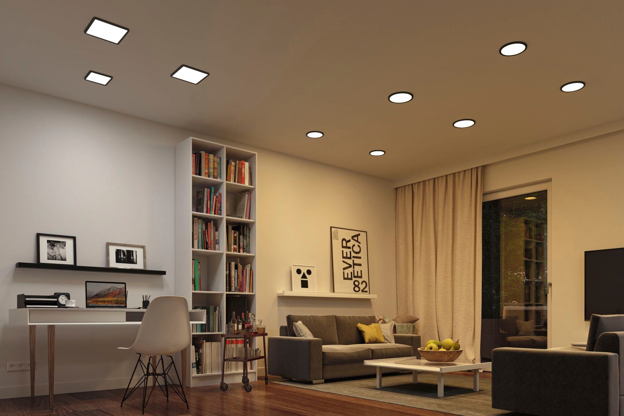 Paulmann Ledinbouwlamp LED Inbouwpaneel Areo VariFit IP44 rond 118mm 4000K Zwart (1 stuk)