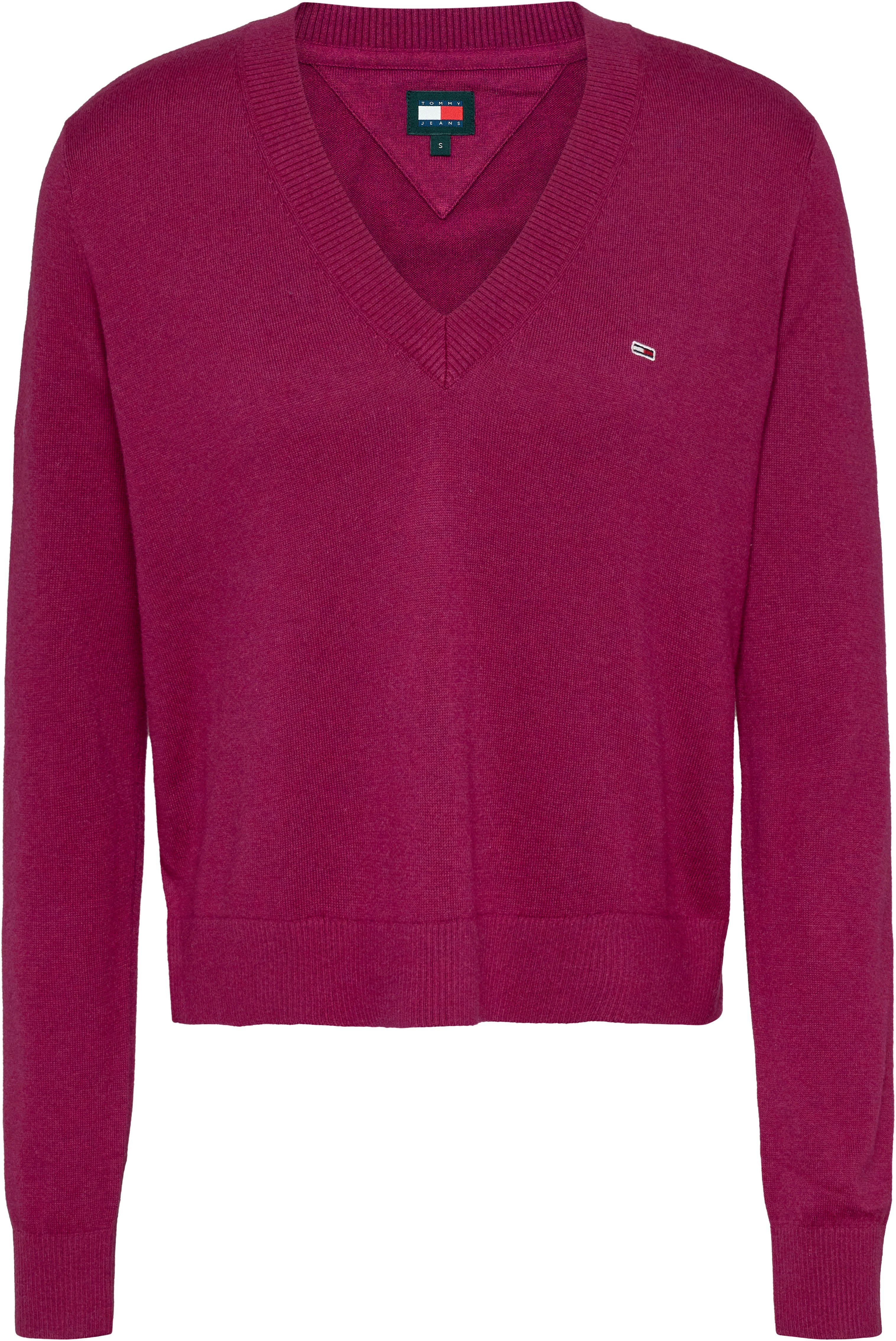 TOMMY JEANS Gebreide trui TJW ESSENTIAL VNECK SWEATER EXT