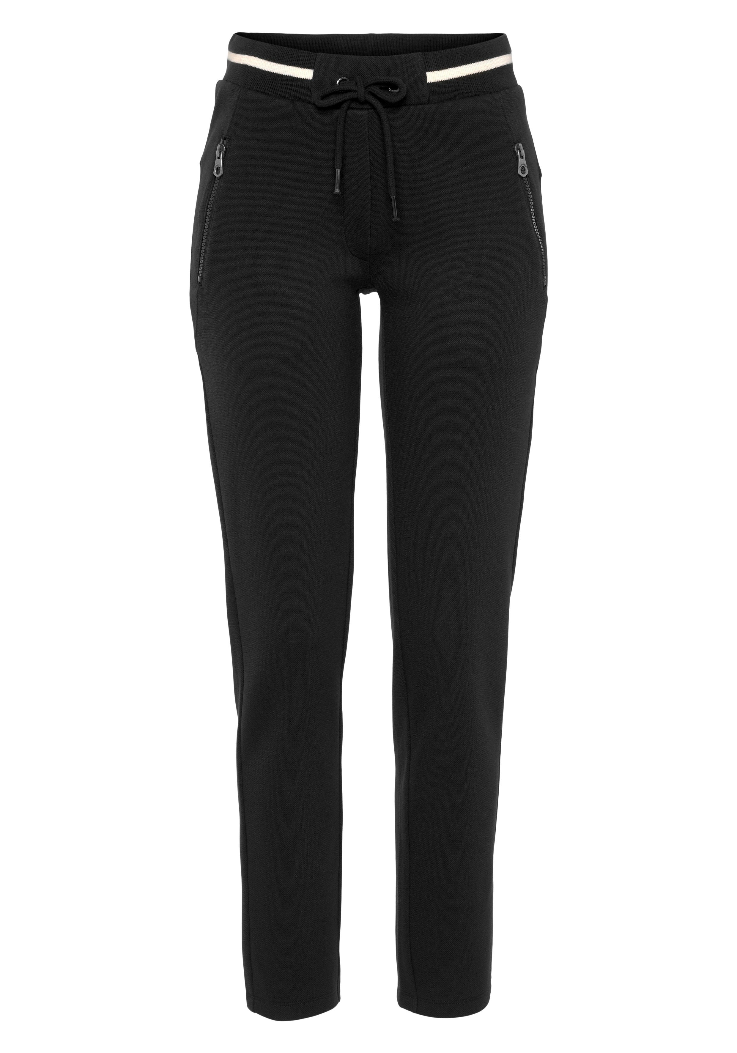 KangaROOS Jerseybroek met piqué-structuur en streepdetail