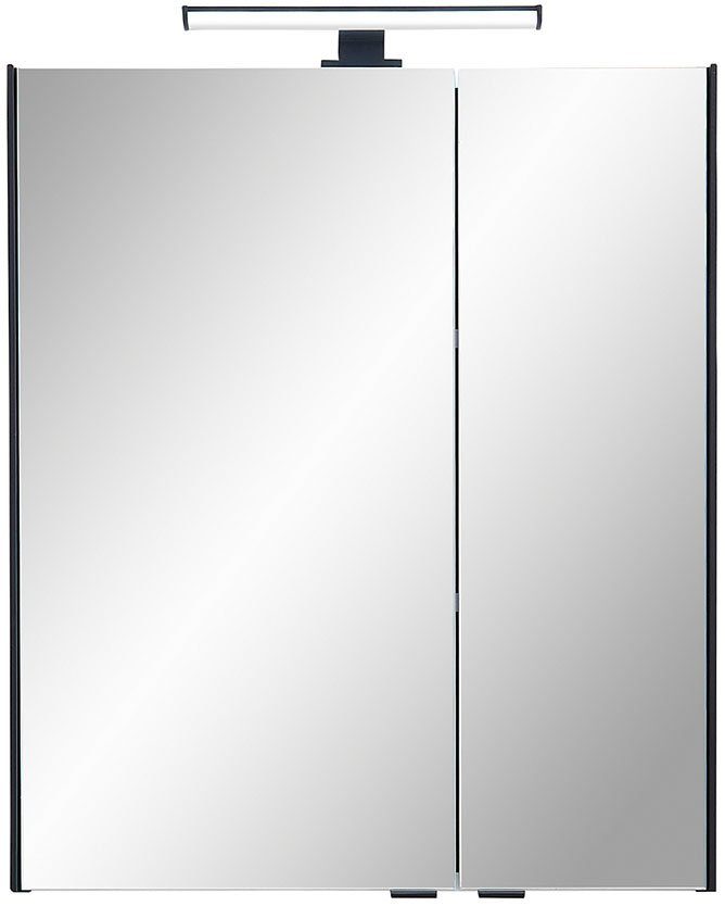 Saphir Badkamerspiegelkast Quickset 395 Badkamermeubel, 2 spiegeldeuren, 2 legplanken, 60 cm breed hangkasten beige