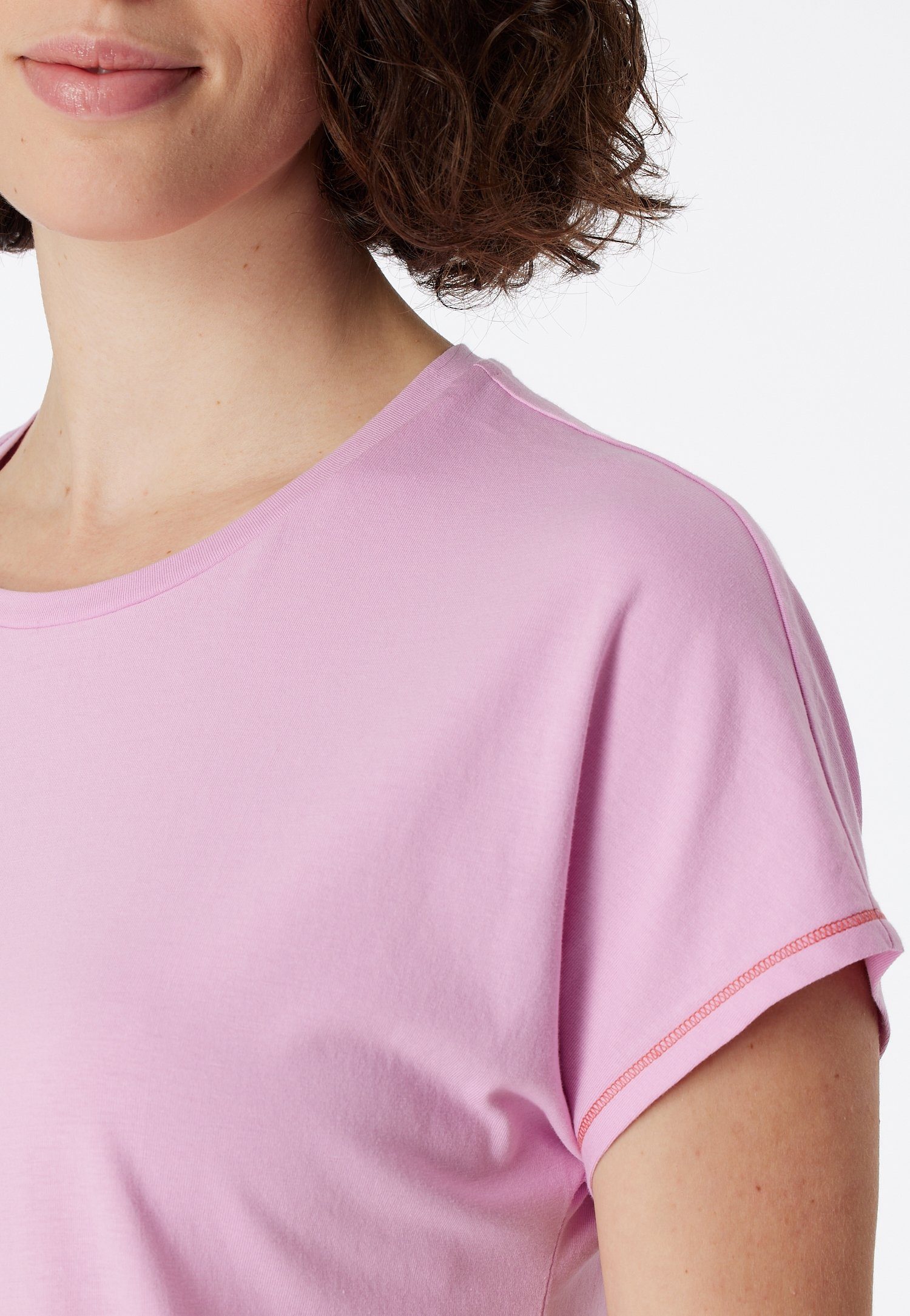 Schiesser Shortama Casual Essentials met effen shirt en gestreepte broek (2-delig)