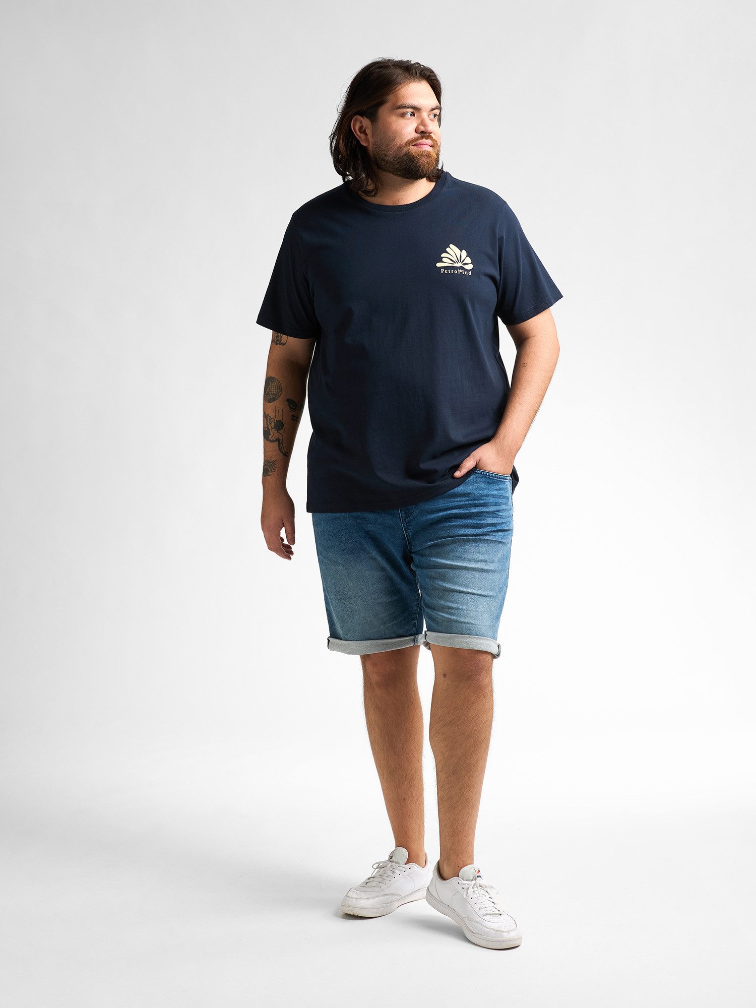 Petrol Industries Jeansshort met omslag