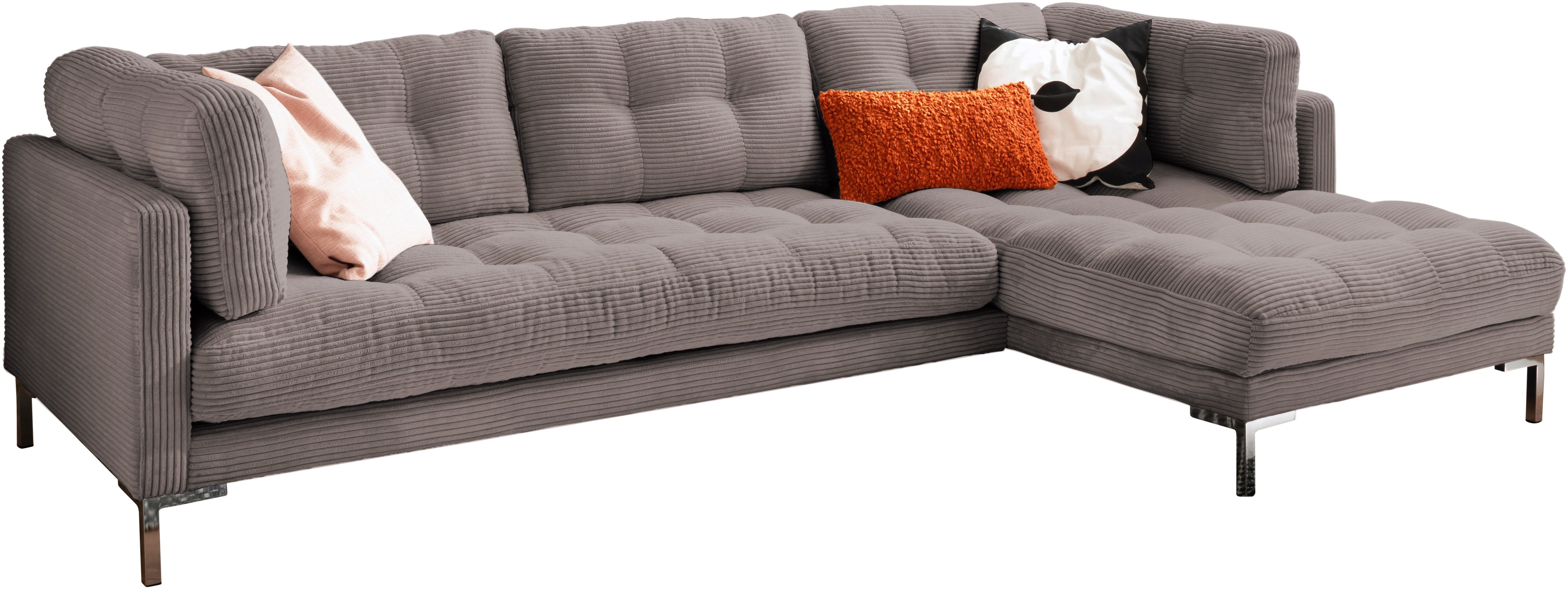 Trends by HG Hoekbank Landau L-vorm in cordstof met metalen voet