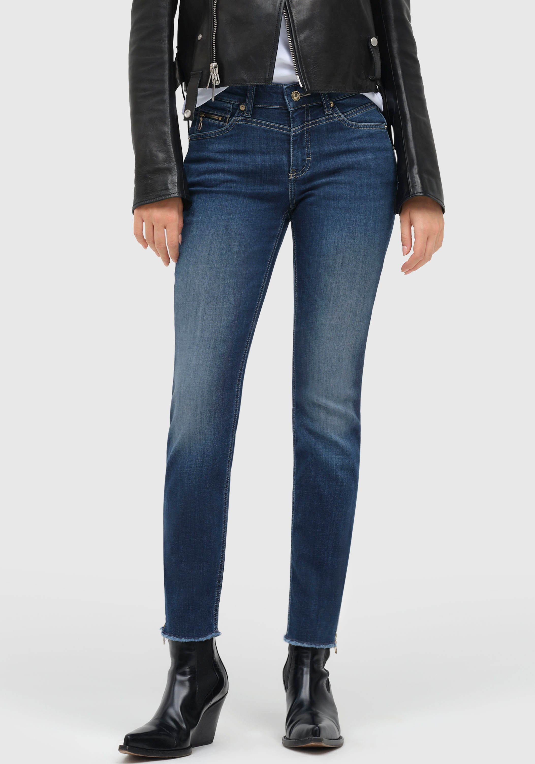 MAC Ankle jeans Rich-slim chic Met bijzonder kleingeldzakje