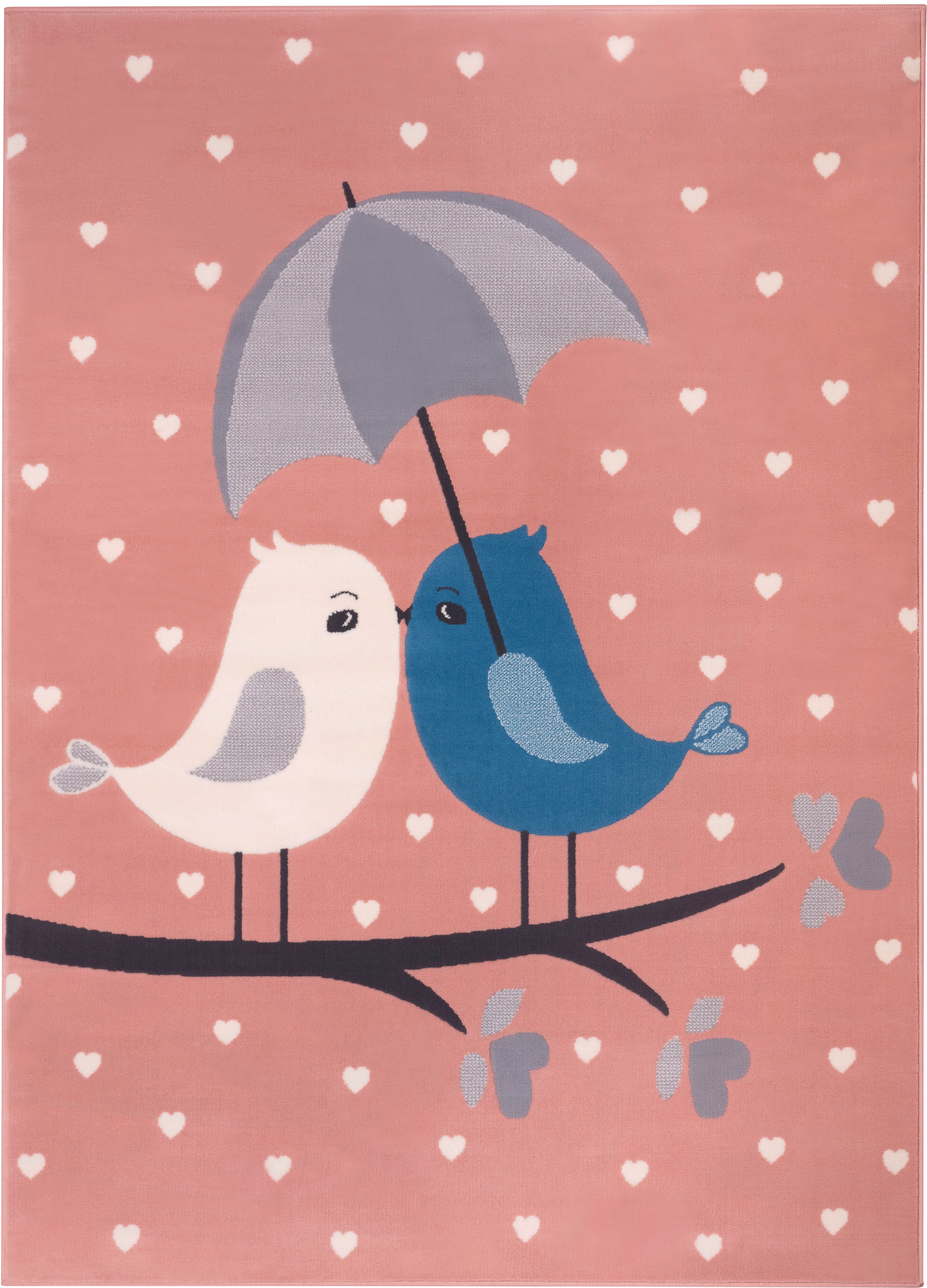 HANSE Home Kindervloerkleed Love Birds Liefde, diermotief, korte pool, slijtvast, gemakkelijk in onderhoud, robuust