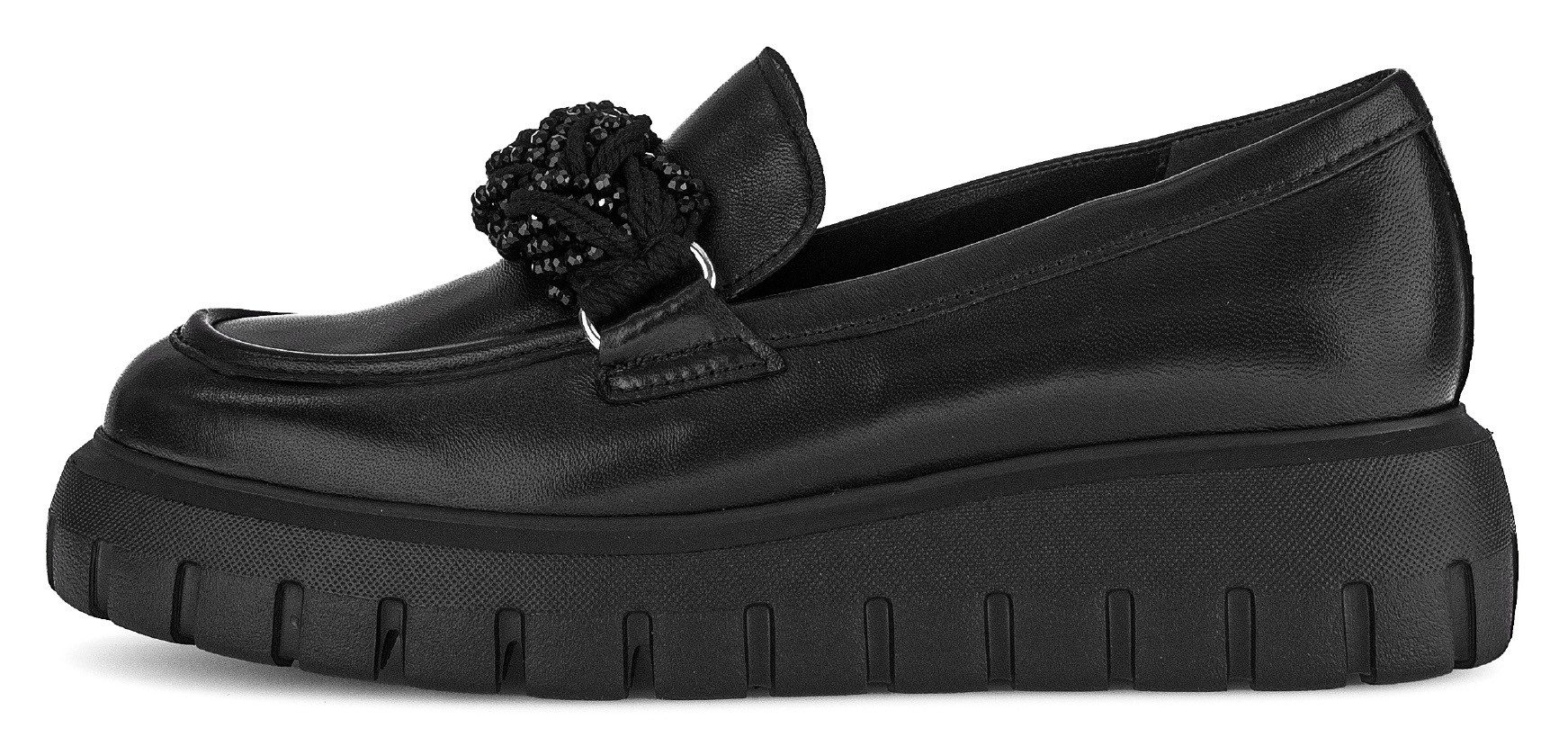 Gabor Loafers , slipper, instapschoen, lage schoen met decoratief gevlochten sluiting