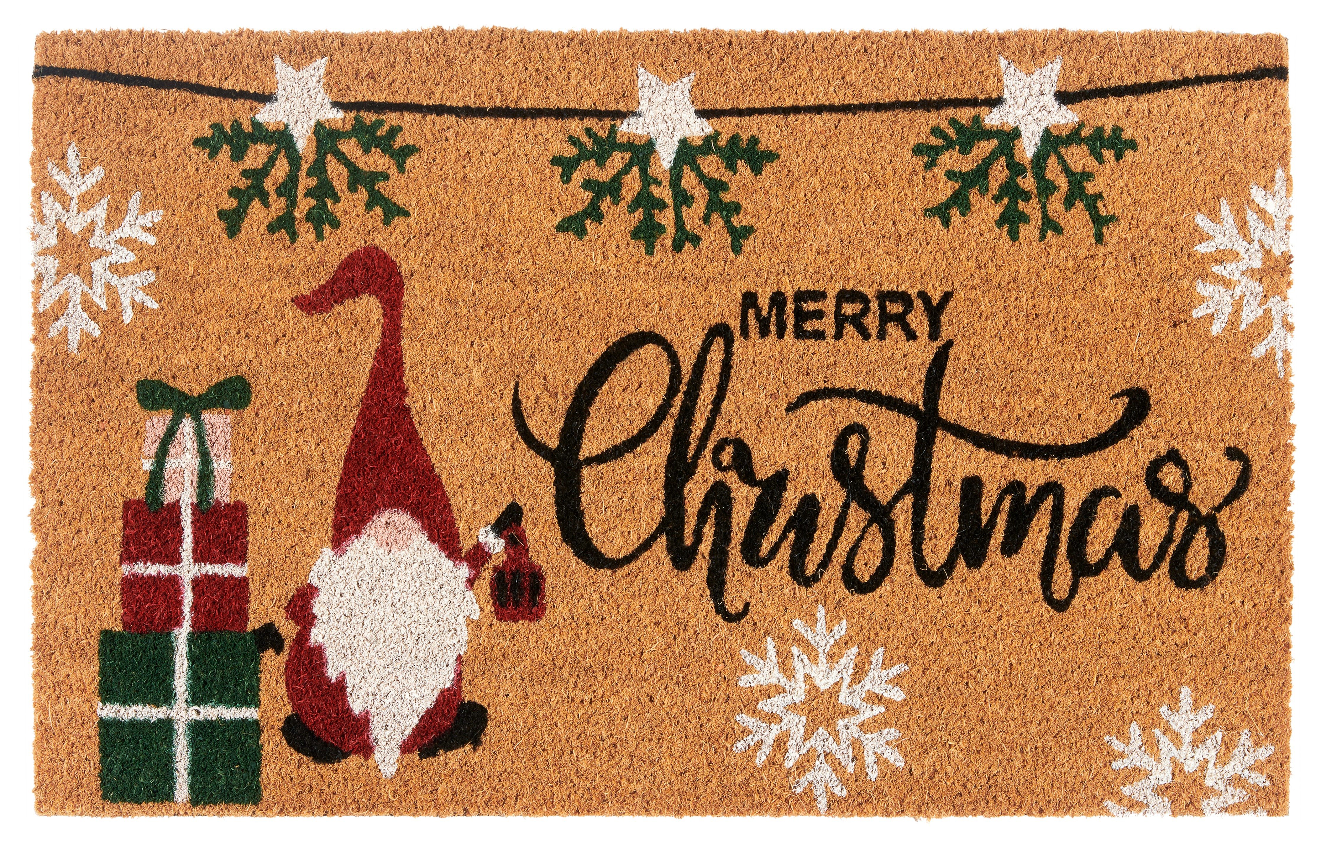 HANSE Home Mat Kokos Merry Christmas Gifts Vuilafstotende mat, antislip, buiten, kerst, kokosmat,...