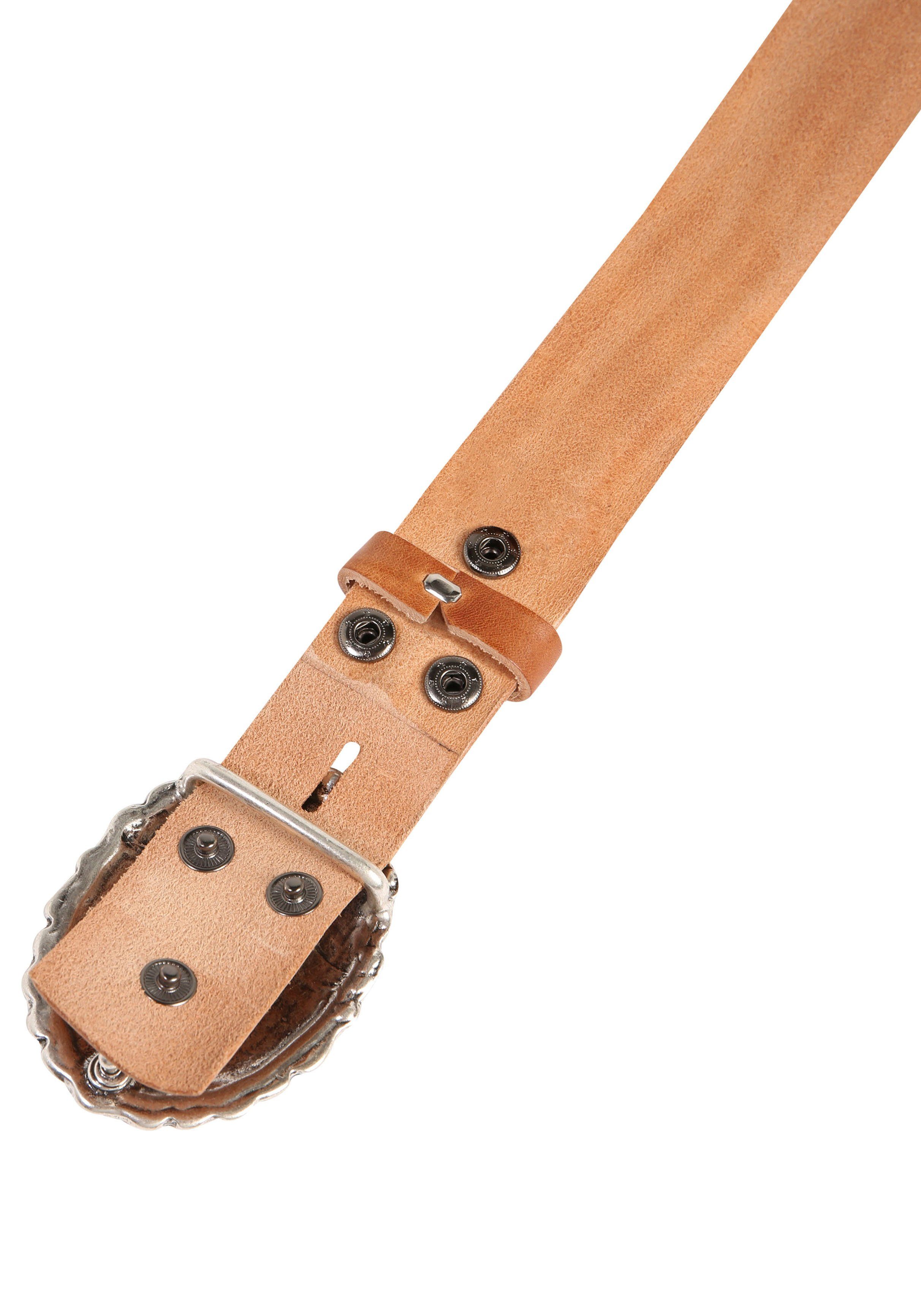 RETTUNGSRING by showroom 019° Leren riem met verwisselbare sluiting "ovaal nieten met strass"