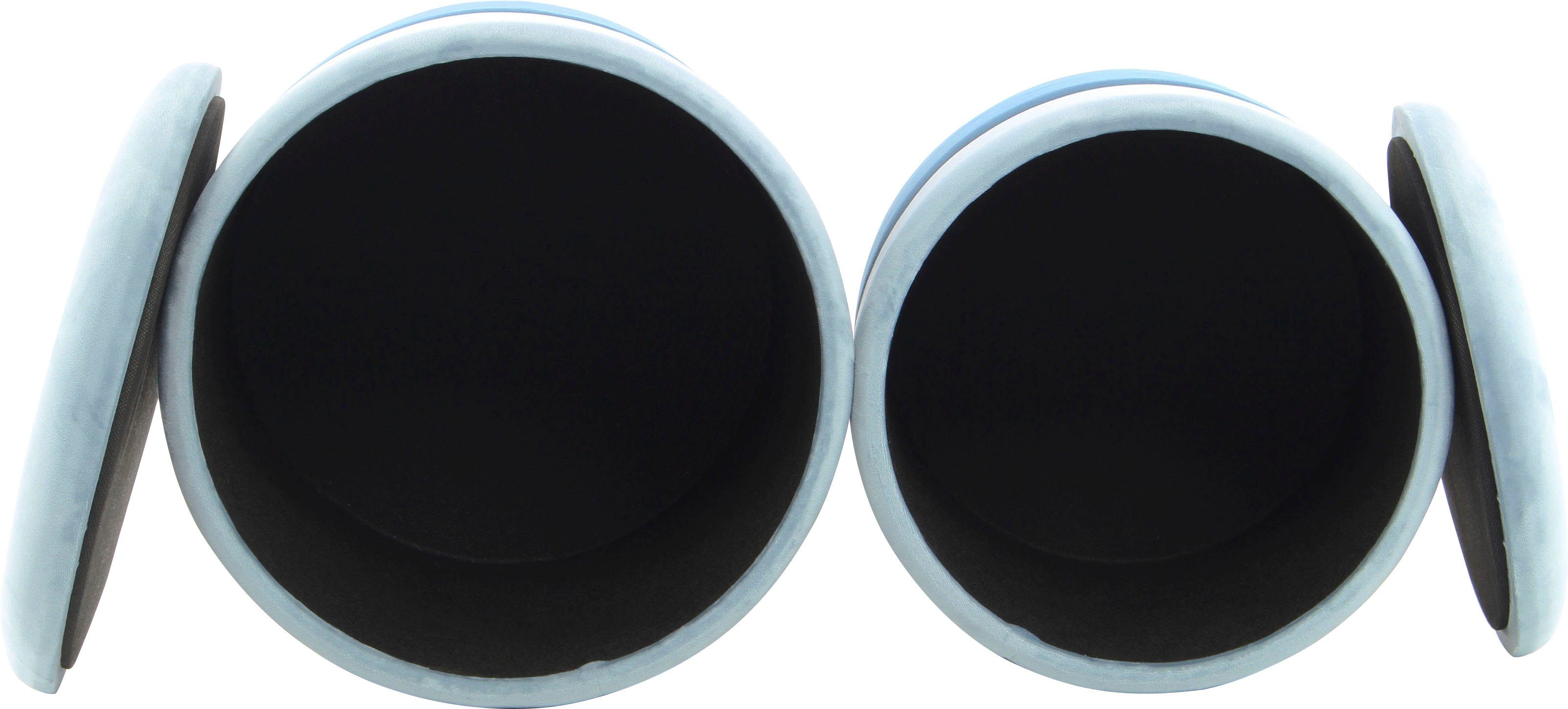 Kayoom Hocker met bergruimte Kruk Zora 125 2-delige set, fluweelzachte stof bekleding, ronde elegante vorm (set, 2 stuks)