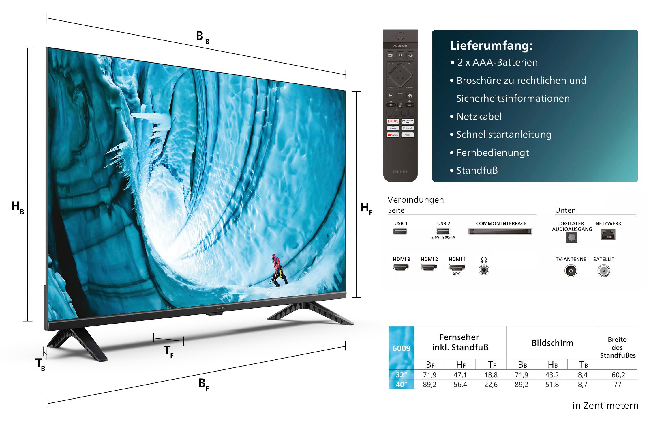 Philips Led-TV, 80 cm / 32", HD, Smart TV