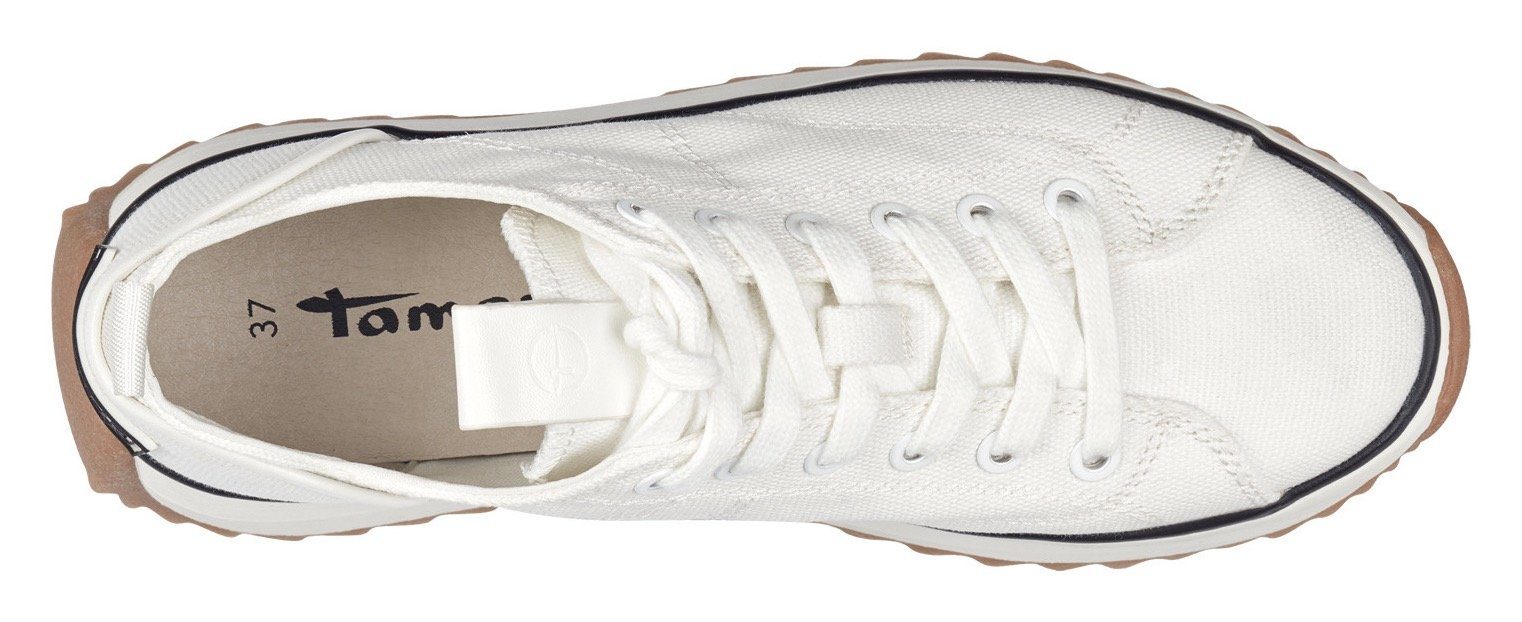 Tamaris Plateausneakers MILENA vrijetijdsschoen, lage schoen, veterschoen met touch-it-uitrusting