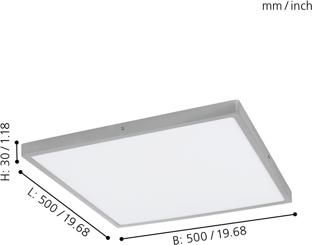 EGLO Opbouwarmatuur FUEVA 1 slank design, slechts 3 cm hoog (1 stuk)
