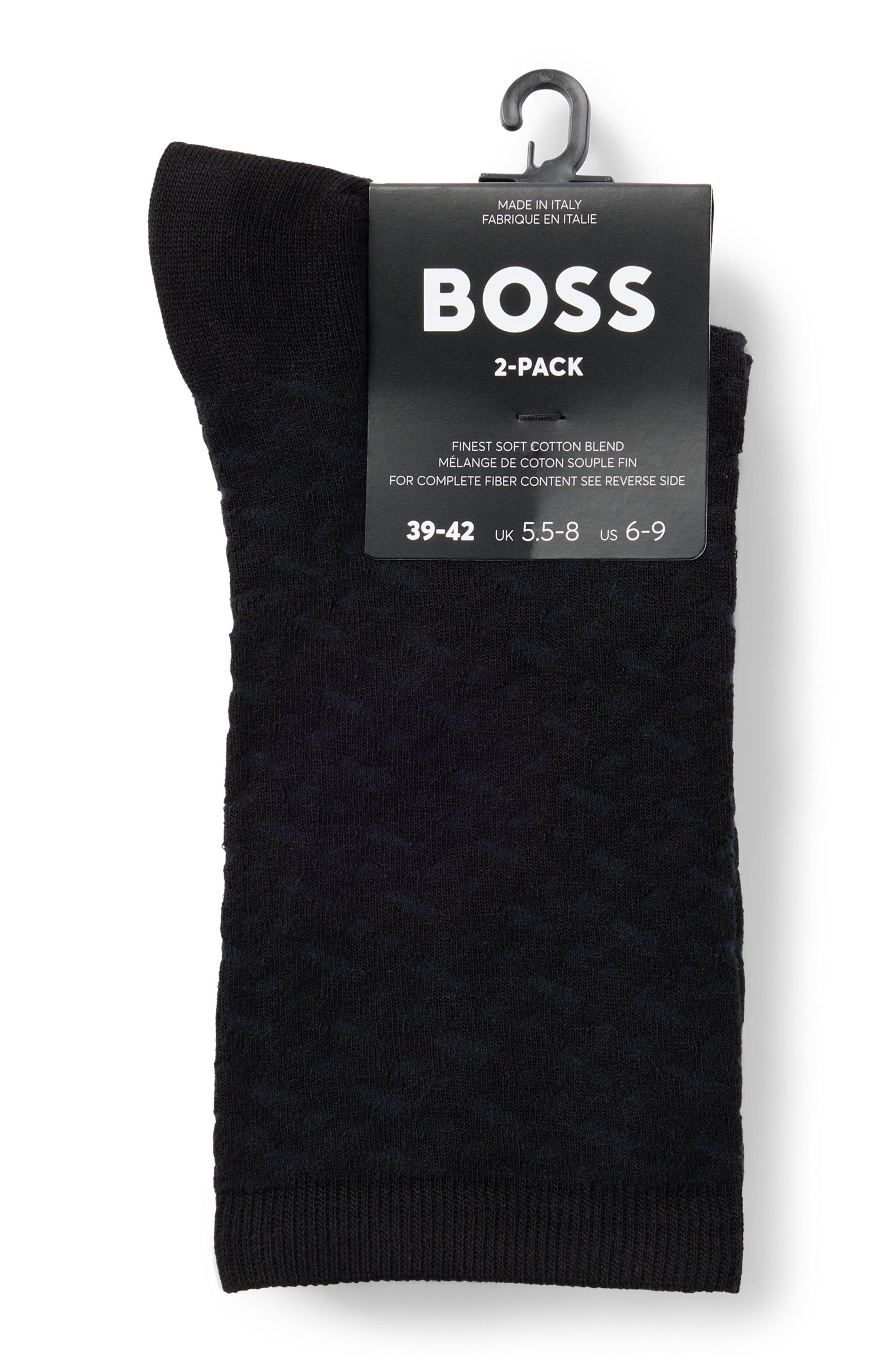 BOSS Vrijetijdssokken 2P RS Monogram CC van zachte katoenmix (2 paar, Set van 2)